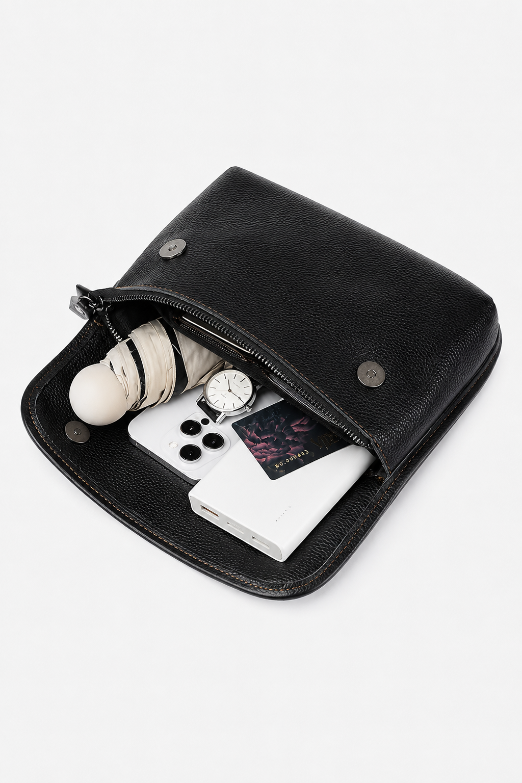 Sort crossbody-taske til mænd med justerbar rem - - Taske - Valmont Wear