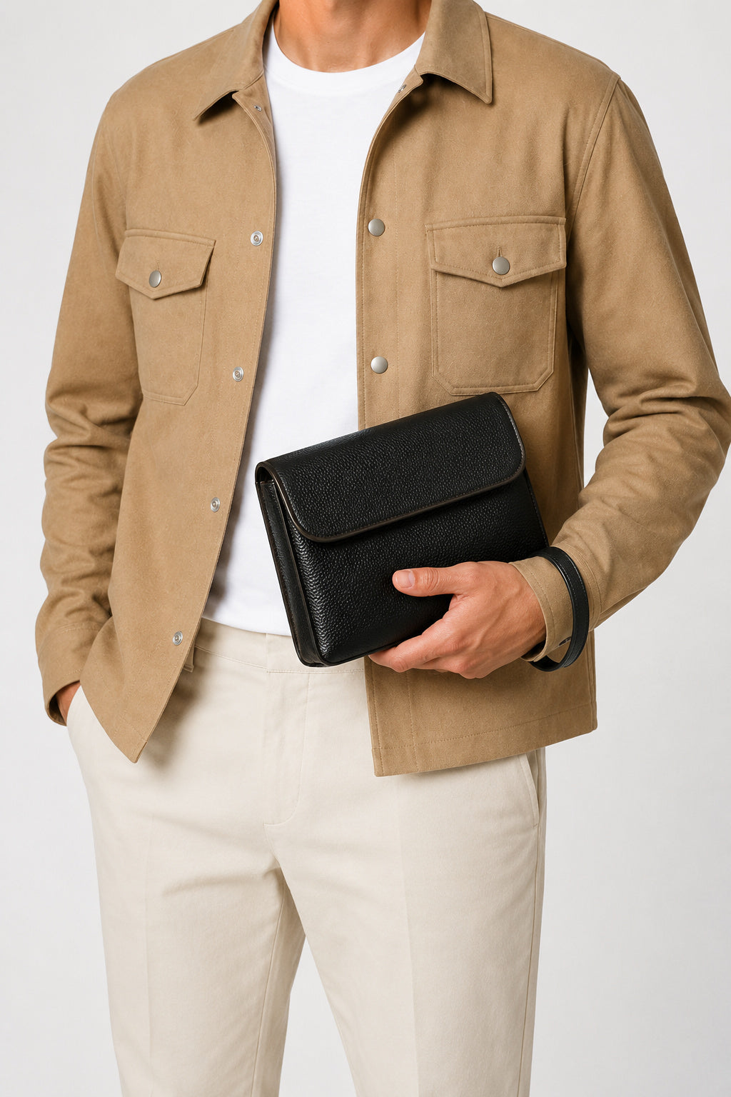 Sort crossbody-taske til mænd med justerbar rem - - Taske - Valmont Wear