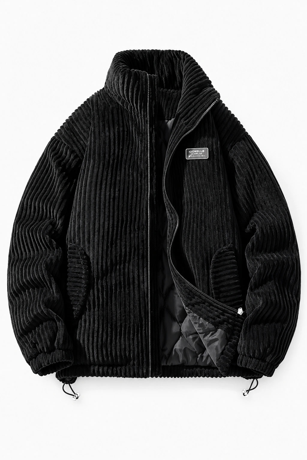 Jakke herre sort – pufferjakke, quiltet, ståkrave, lynlås, kort model - - Jakker - Valmont Wear