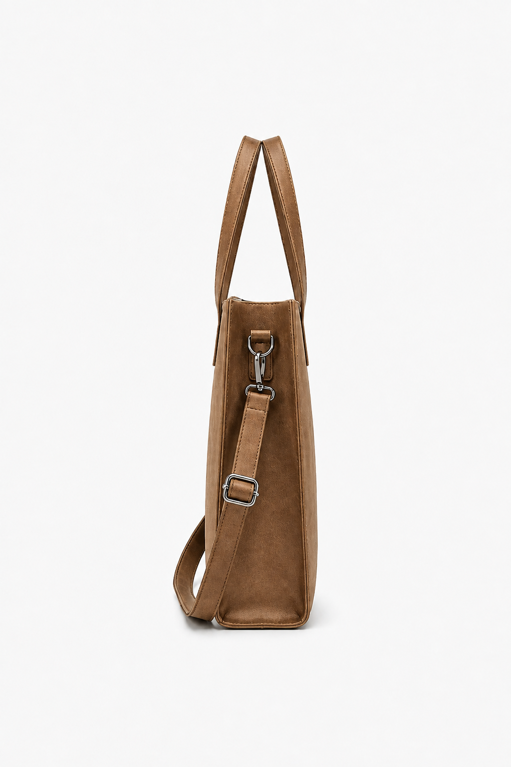 Brown Business Bag for Men with Handles and Adjustable Shoulder Strap