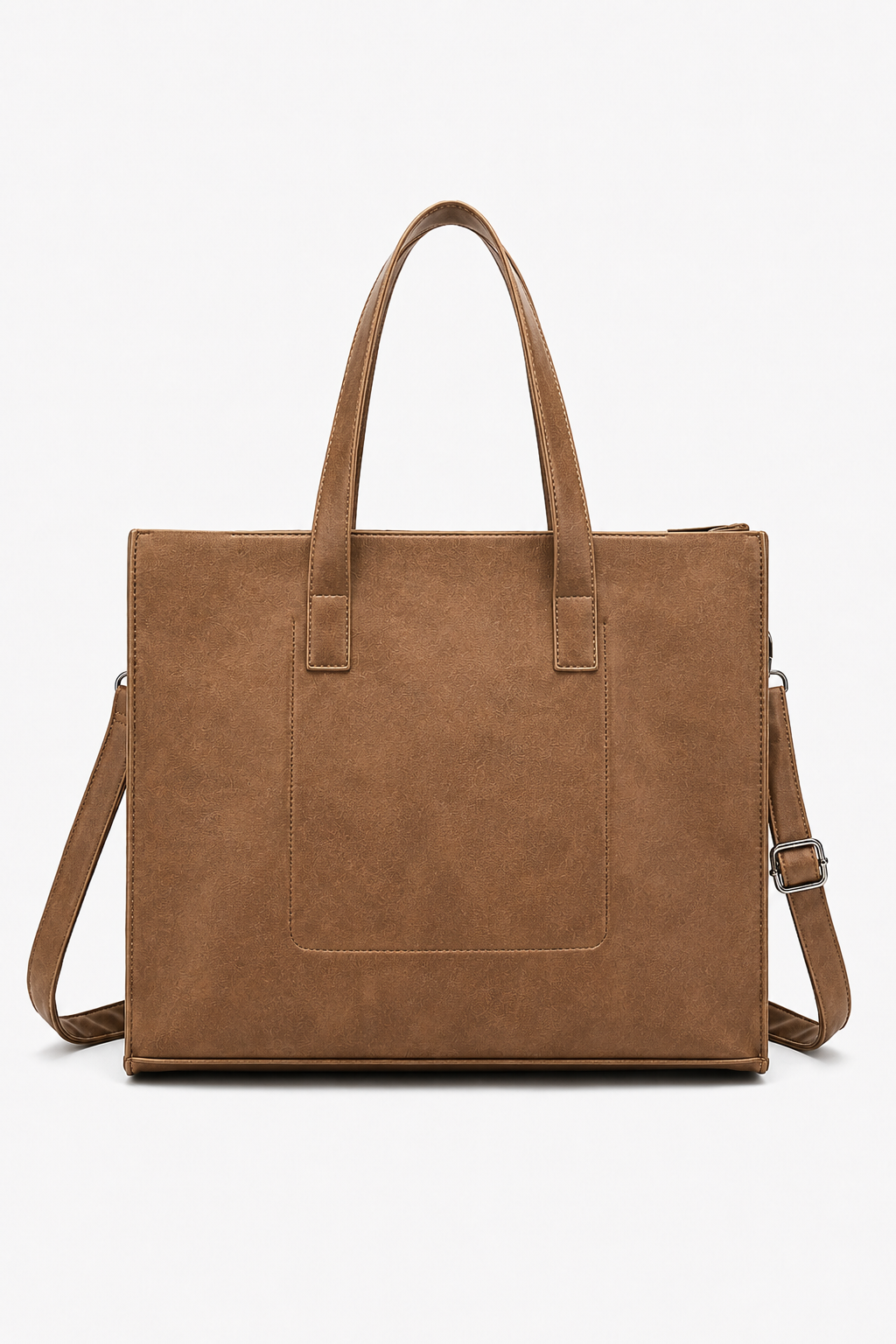 Brown Business Bag for Men with Handles and Adjustable Shoulder Strap