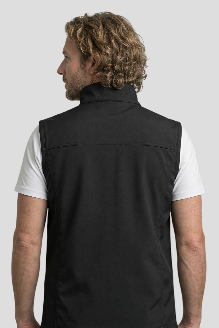 Herrevest Stretch Fleece Fuld Lynlås Sort