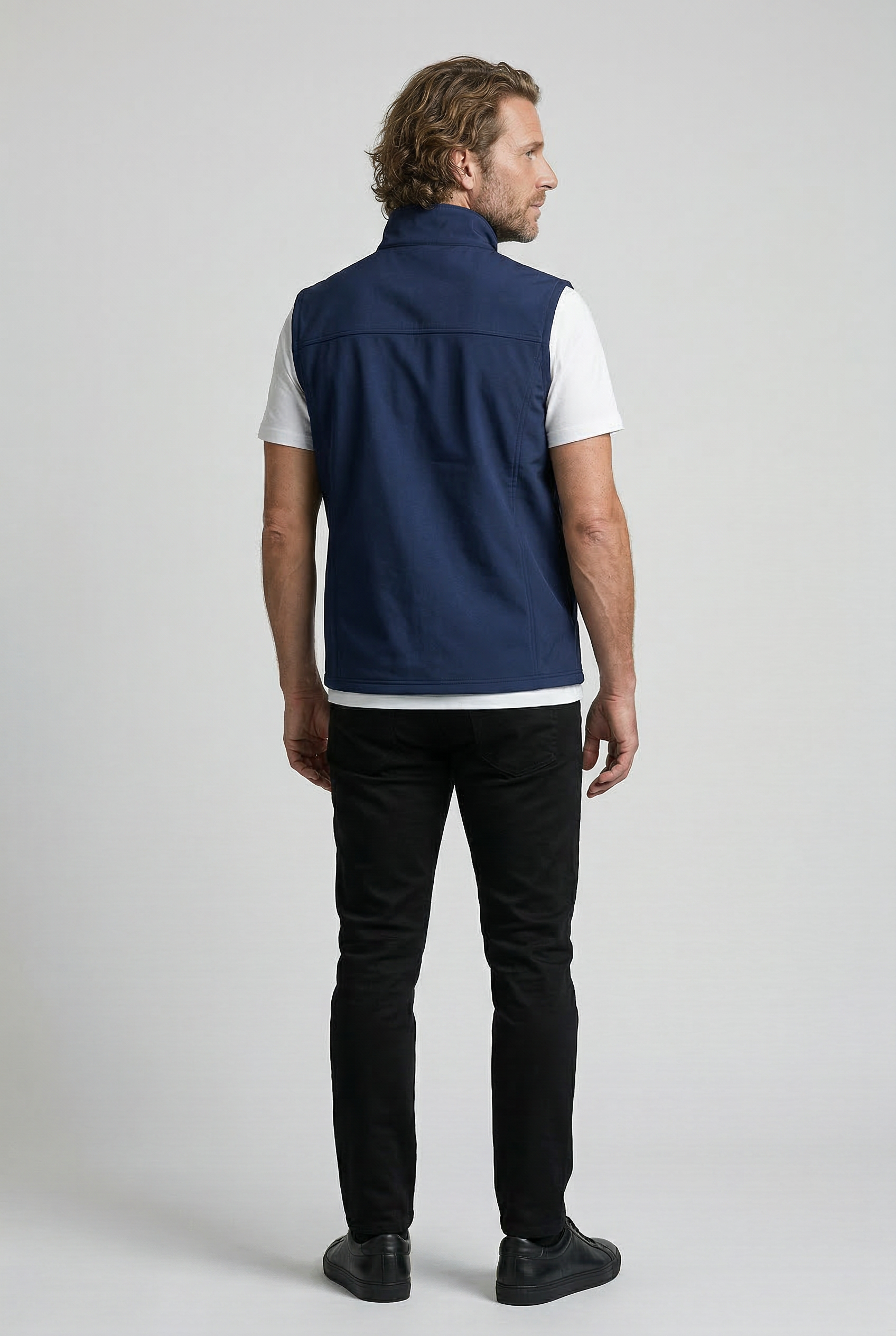 Let og Fleksibel Herrevest med Ståkrave - Fuld Lynlås og Komfortabel Pasform - Beige Fleece