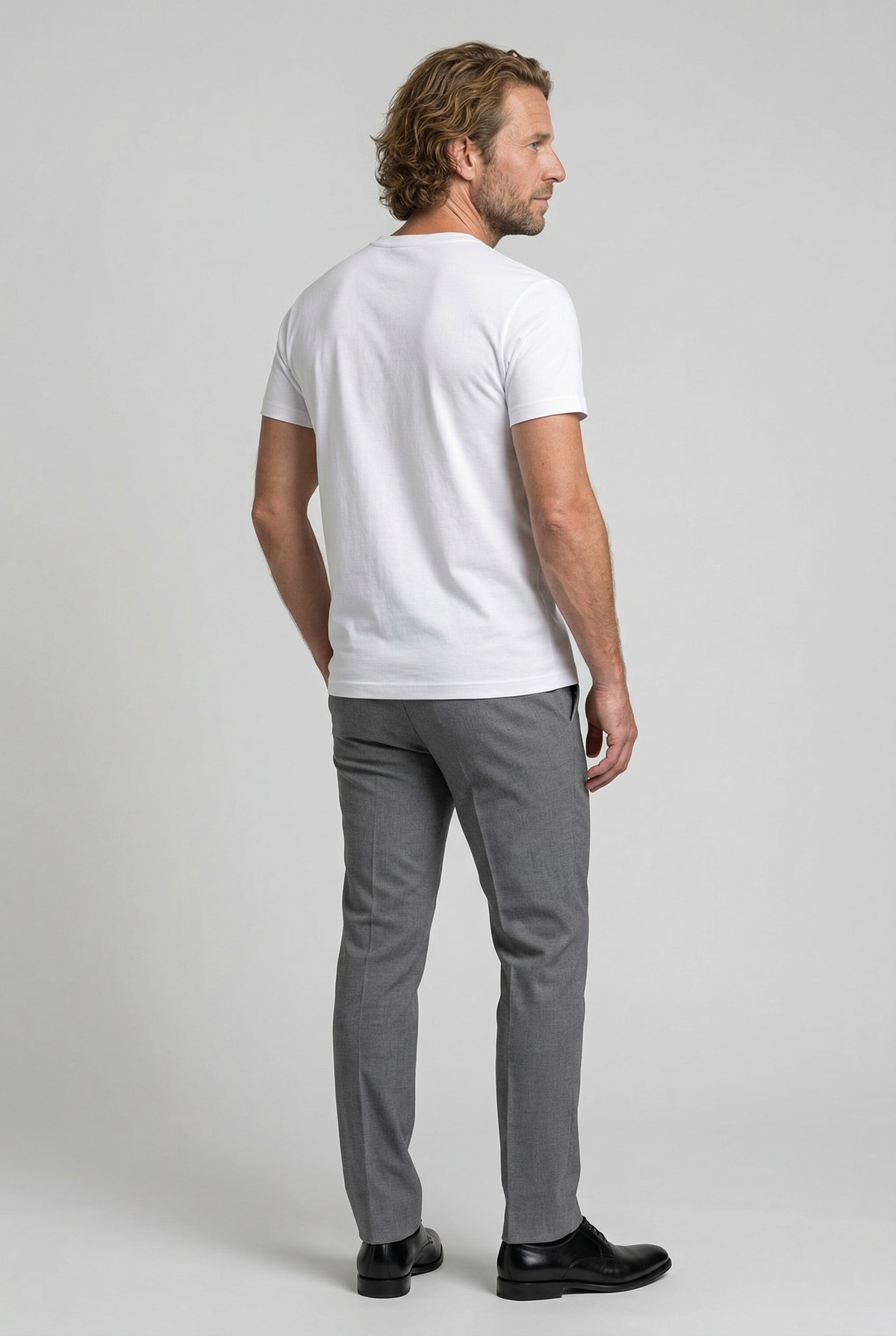 Hvid T-Shirt Herre Slim Fit Uld