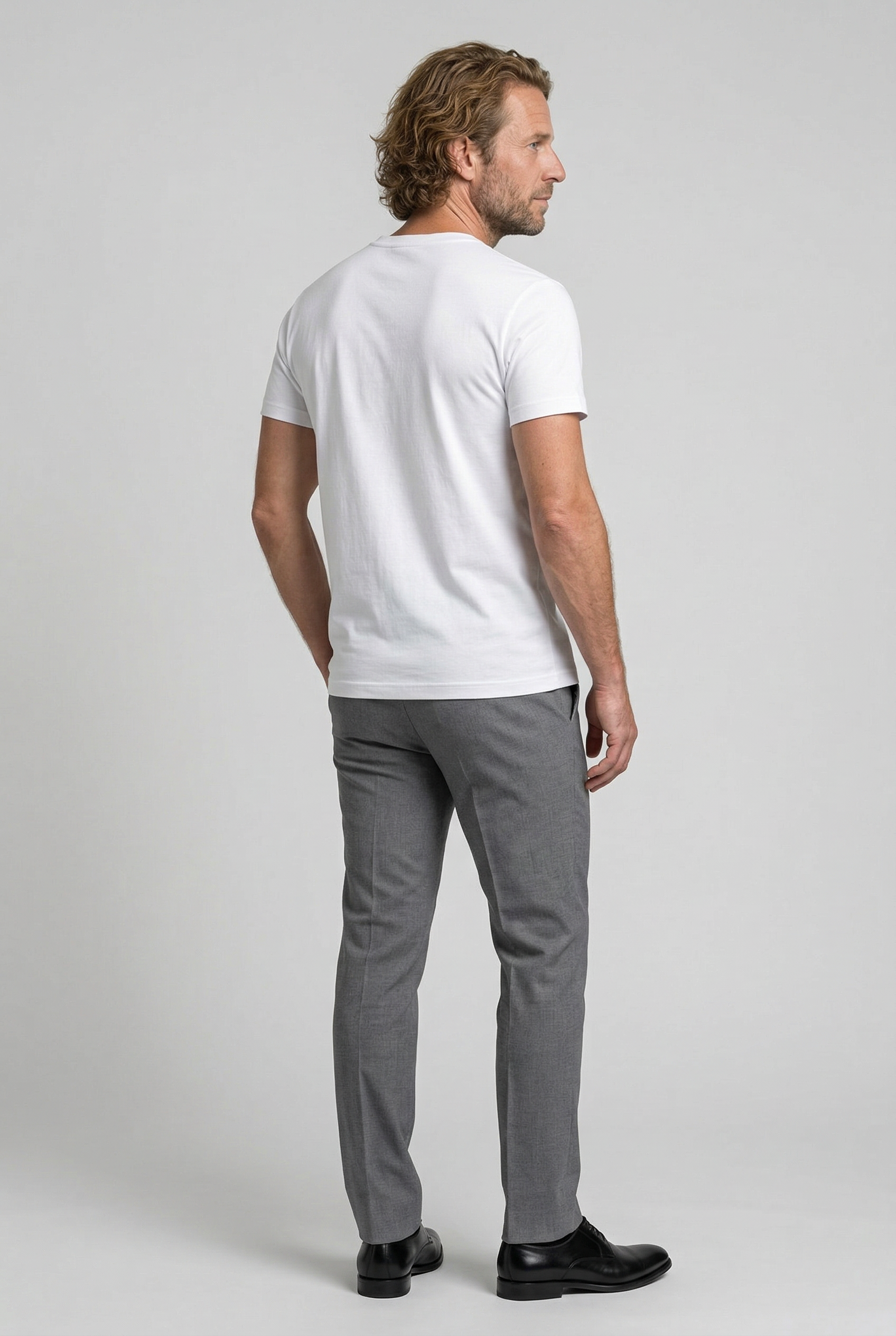 Hvid T-Shirt Herre Slim Fit Uld