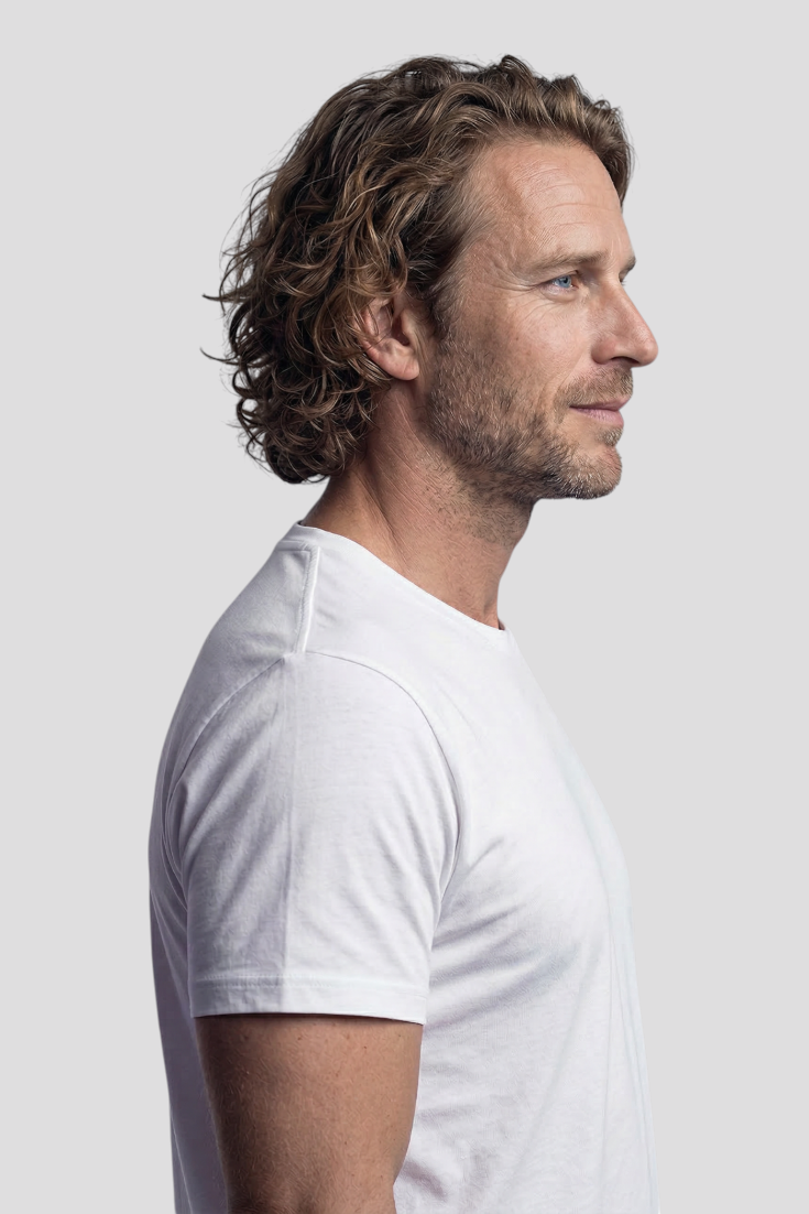 Hvid T-Shirt Herre Slim Fit Uld