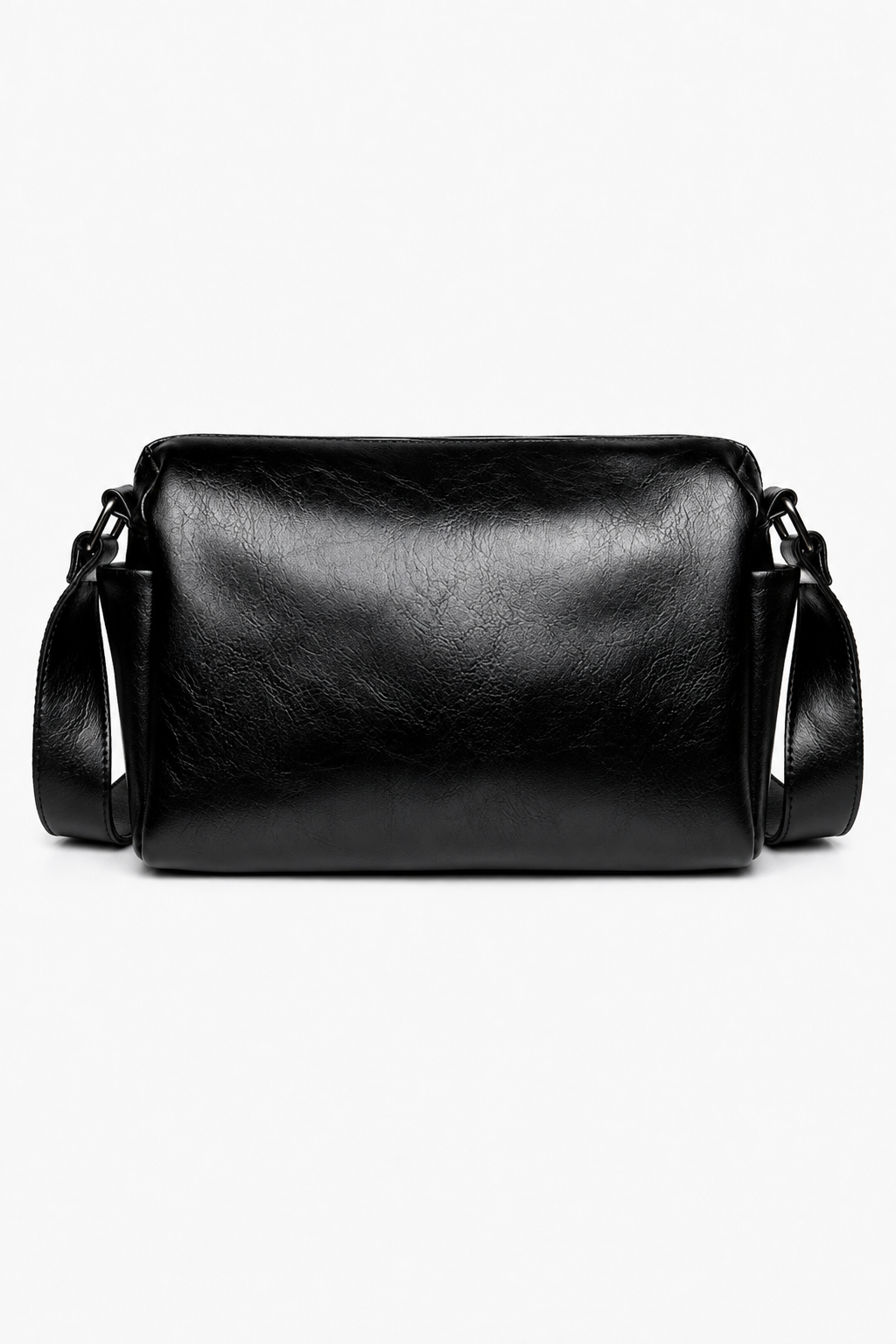 Sort Crossbody-taske til Herre – Justerbar Skulderrem og Indvendige Lommer