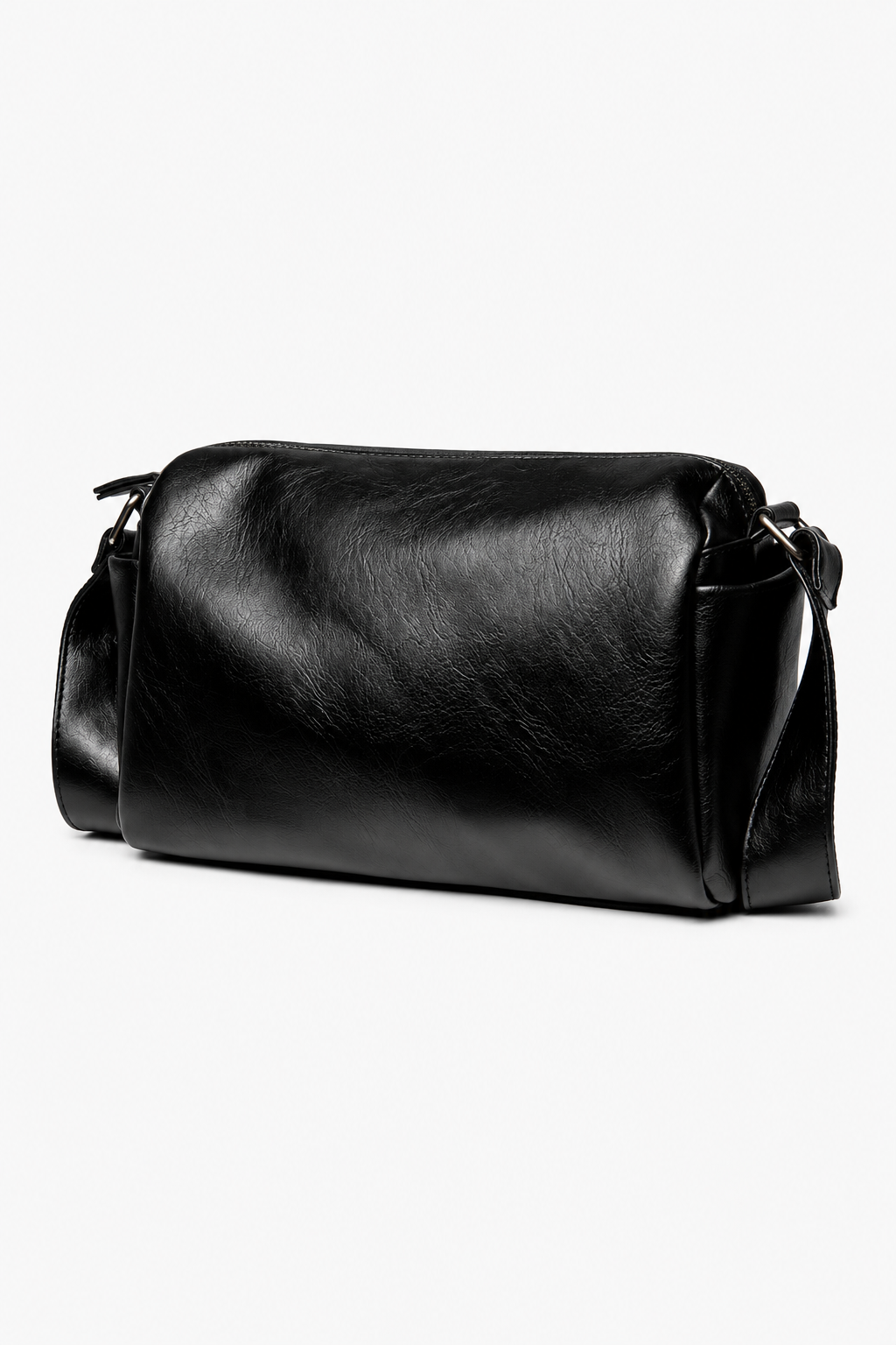Sort Crossbody-taske til Herre – Justerbar Skulderrem og Indvendige Lommer