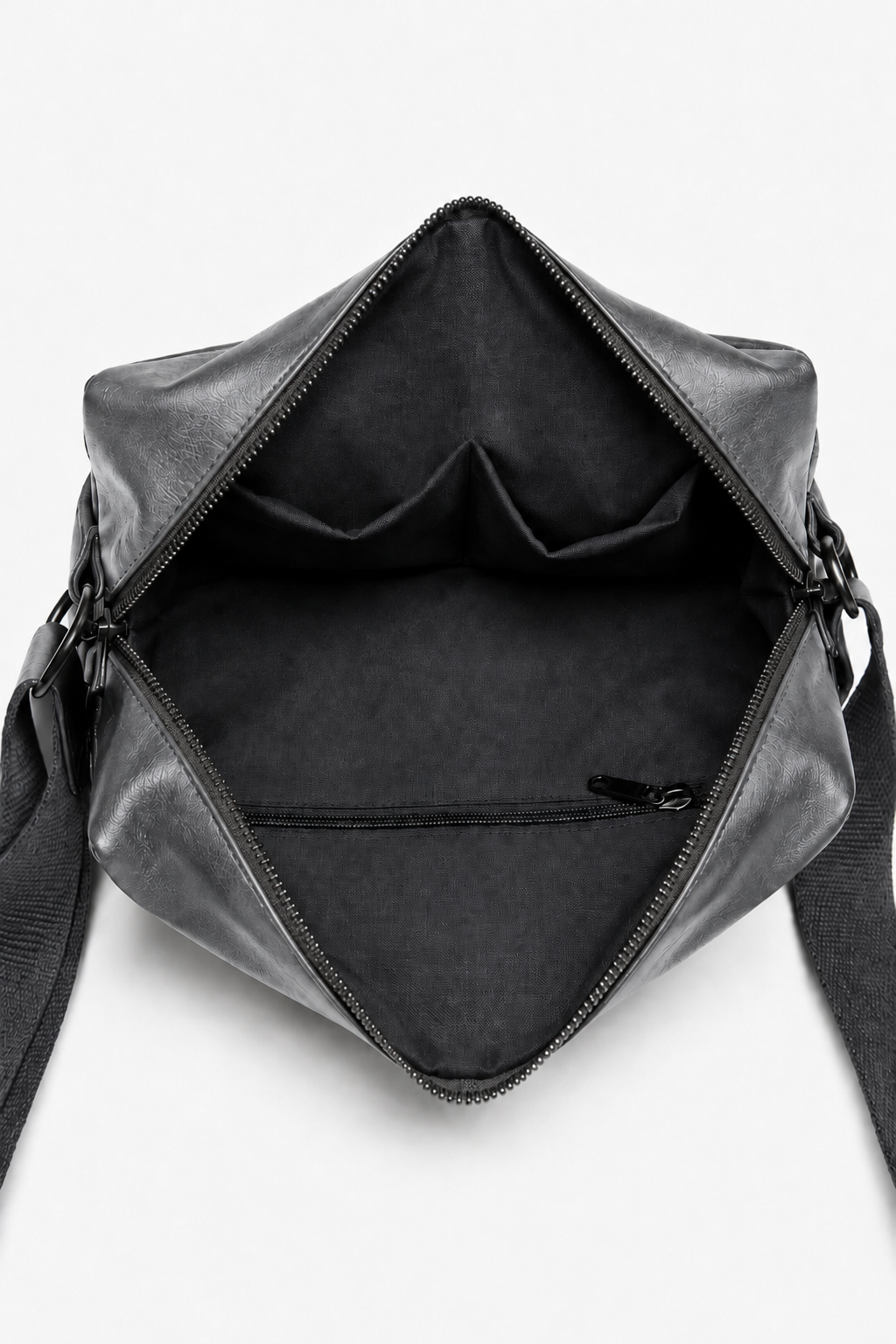Grå Crossbody-taske til Herre – Justerbar Skulderrem og Organiseret Indretning
