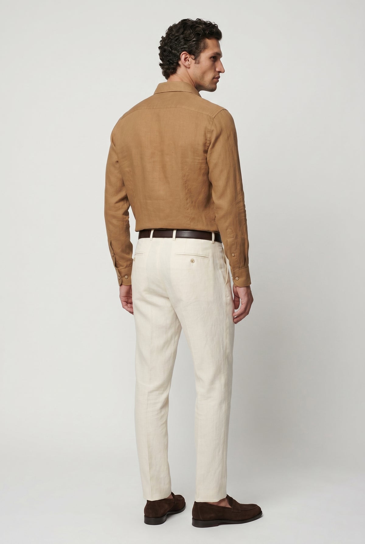 Linskjorte til Mænd - Camel - Lin - Regular Fit - frame 3
