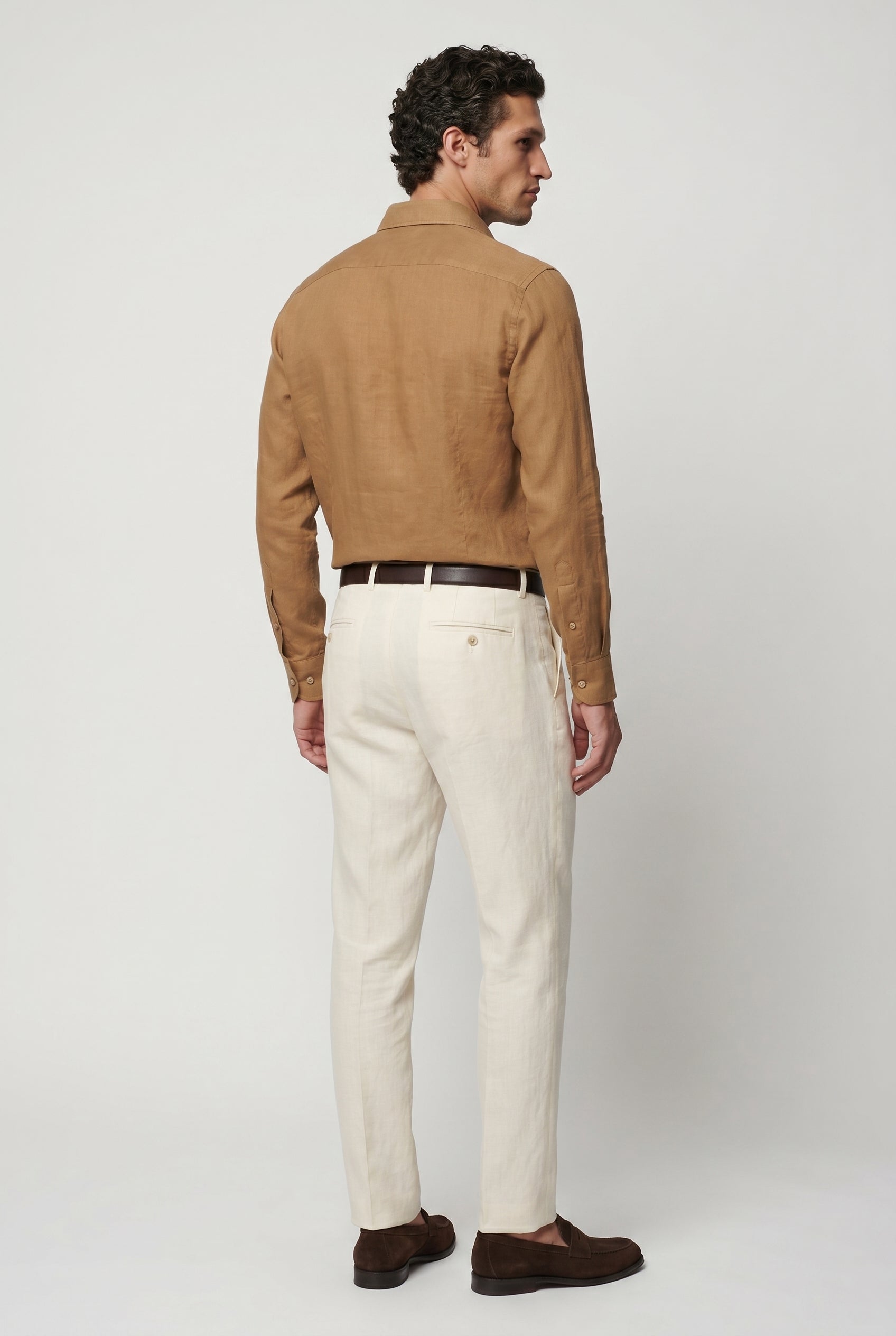 Linskjorte til Mænd - Camel - Lin - Regular Fit - frame 3