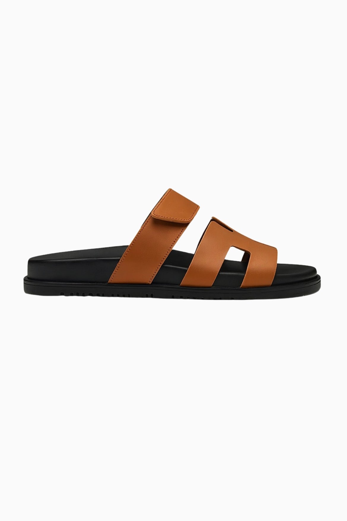 Herresandaler i Brun Læder - H-Cut Slip-On Design