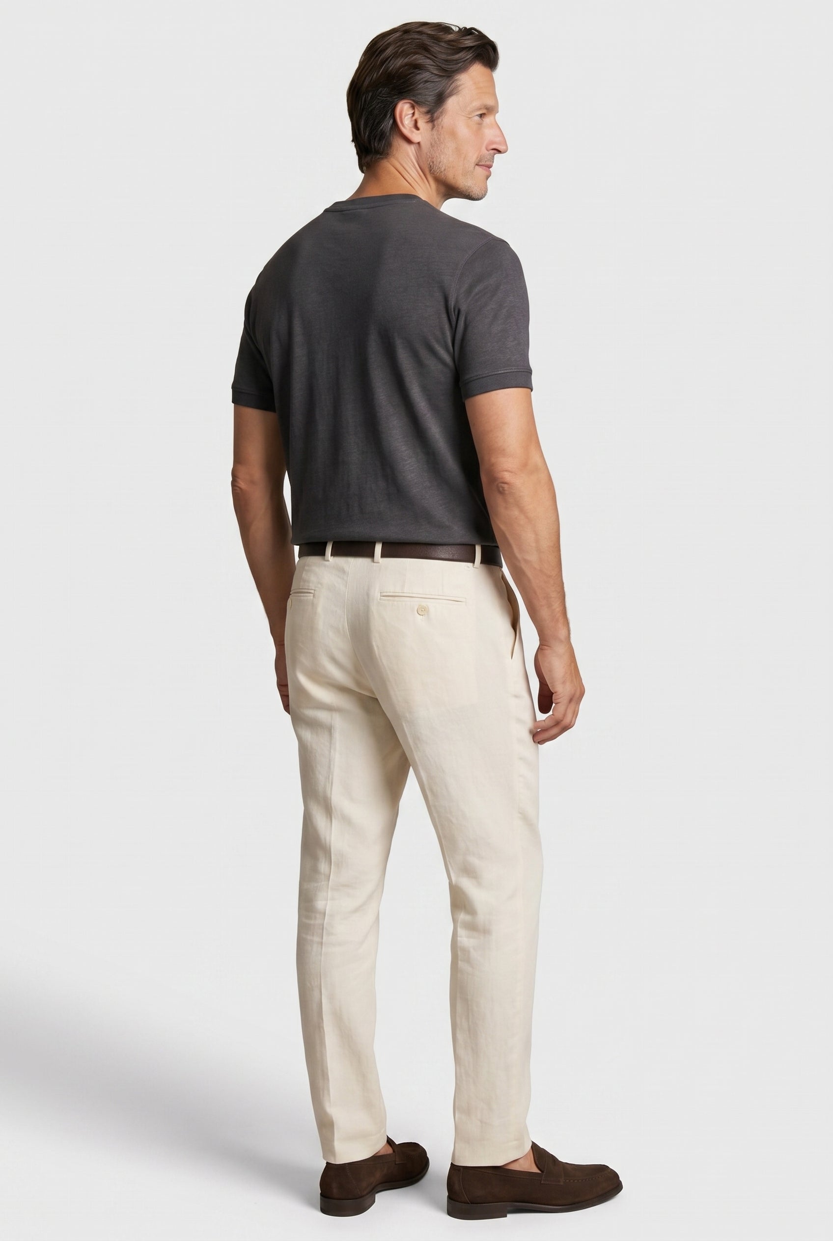 T-Shirt til Mænd - Antraciet - Lin - Slim Fit - frame 3