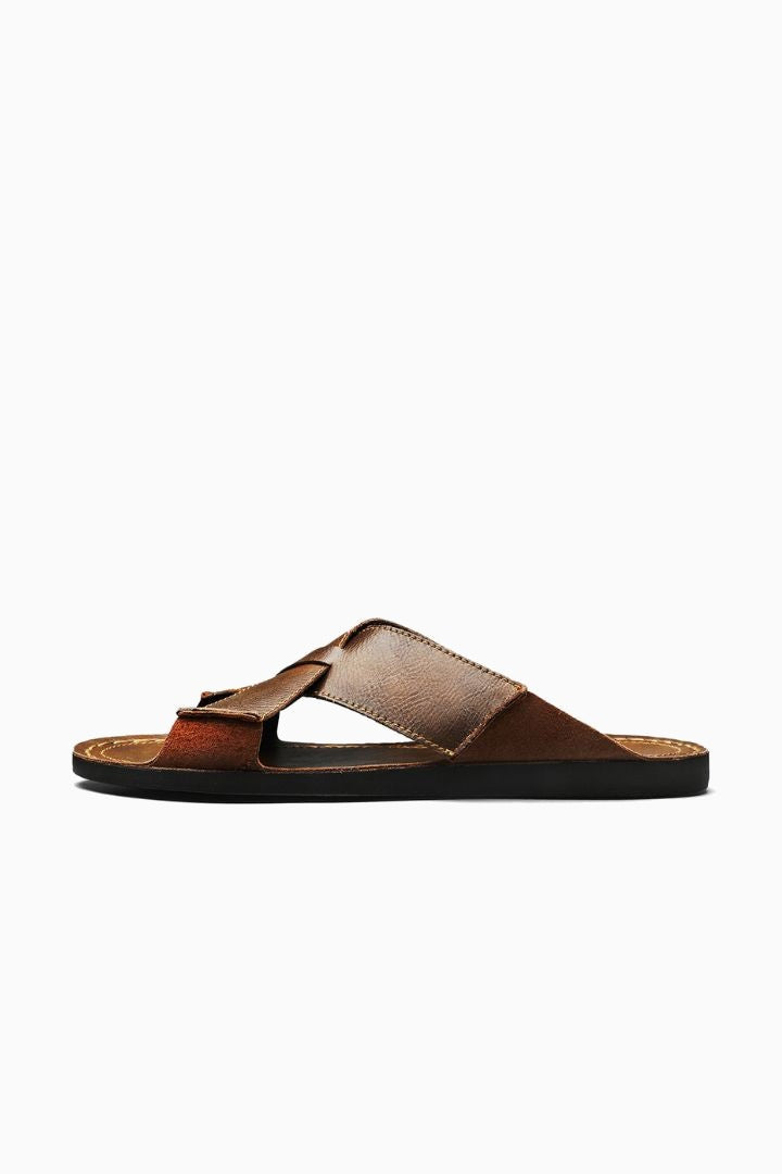Herresandaler i Brun Læder - Krydsrem Design for Sommer