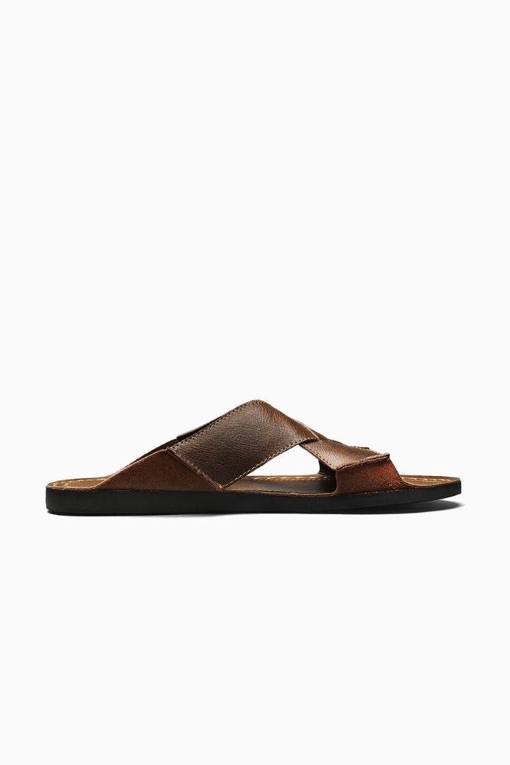Herresandaler i Brun Læder - Krydsrem Design for Sommer