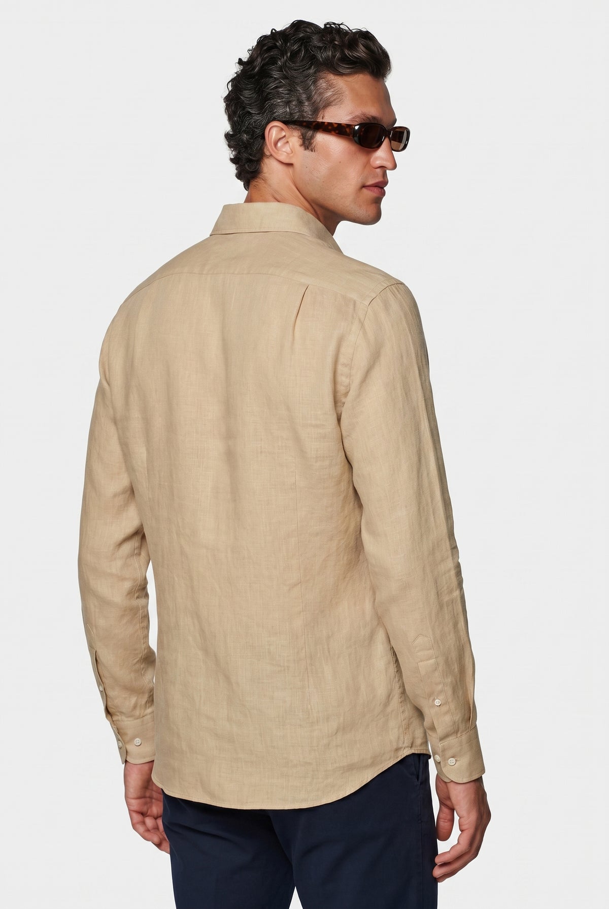 Linskjorte til Mænd - Sand - Lin - Regular Fit - frame 3