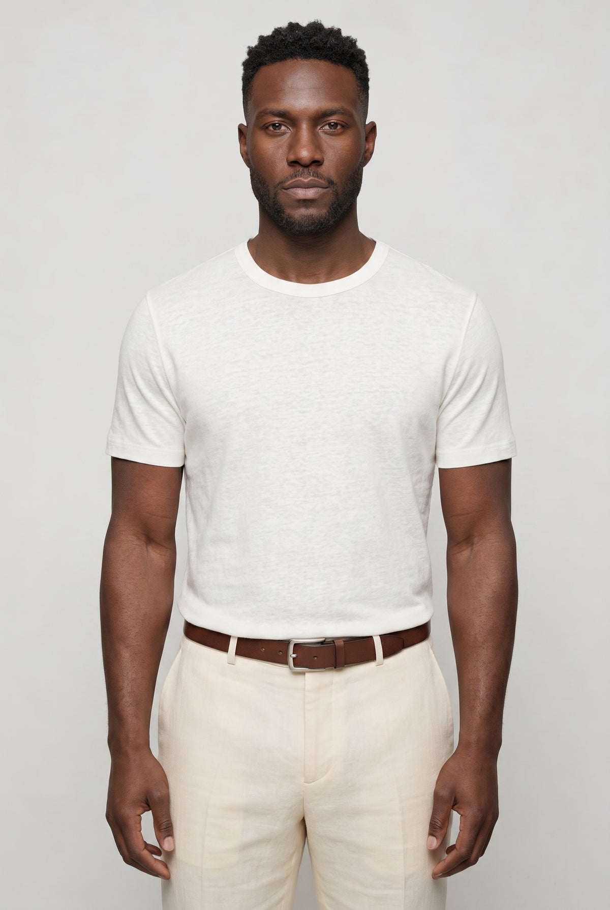 T-Shirt til Mænd - Hvid - Lin - Slim Fit - frame 1