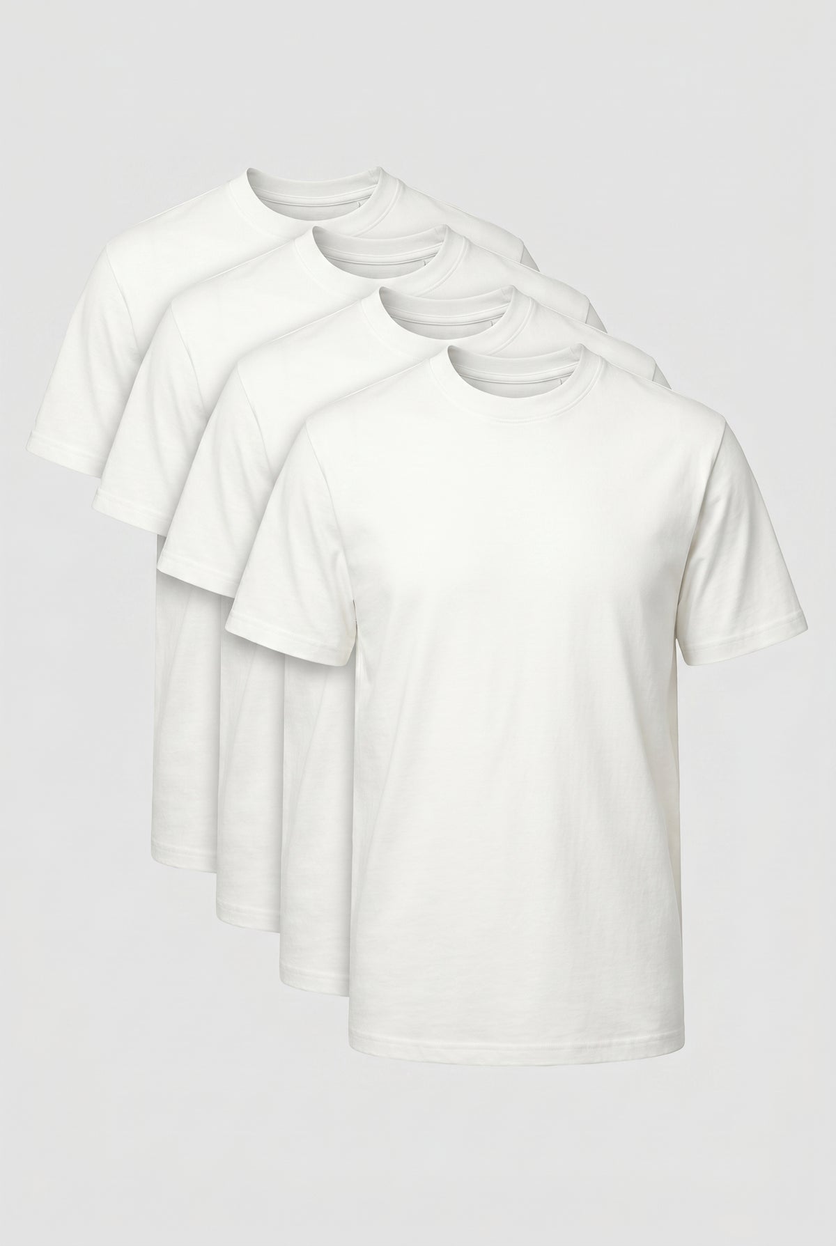 Mens T-shirt white – multipack, premium, cotton