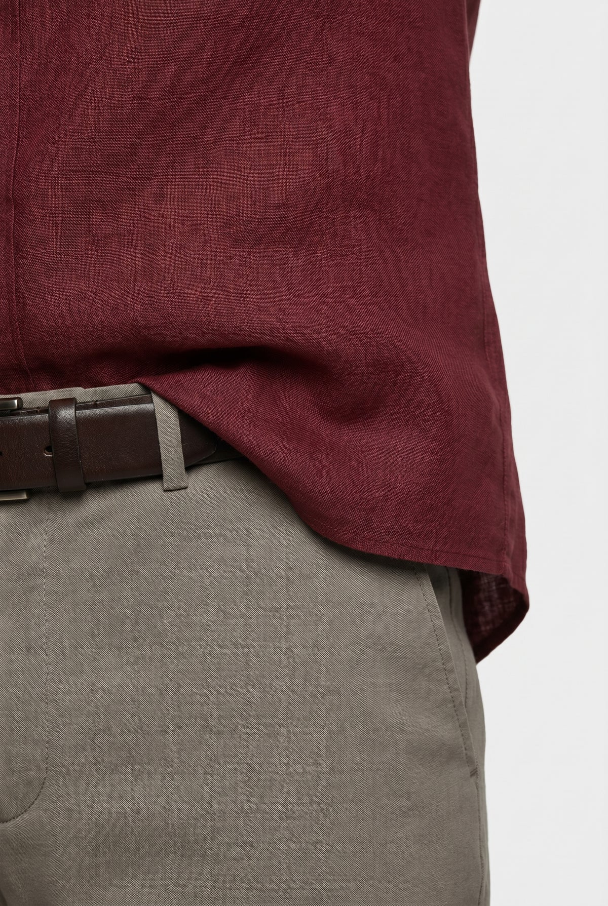 Linskjorte til Mænd - Bordeaux - Lin - Regular Fit - frame 5