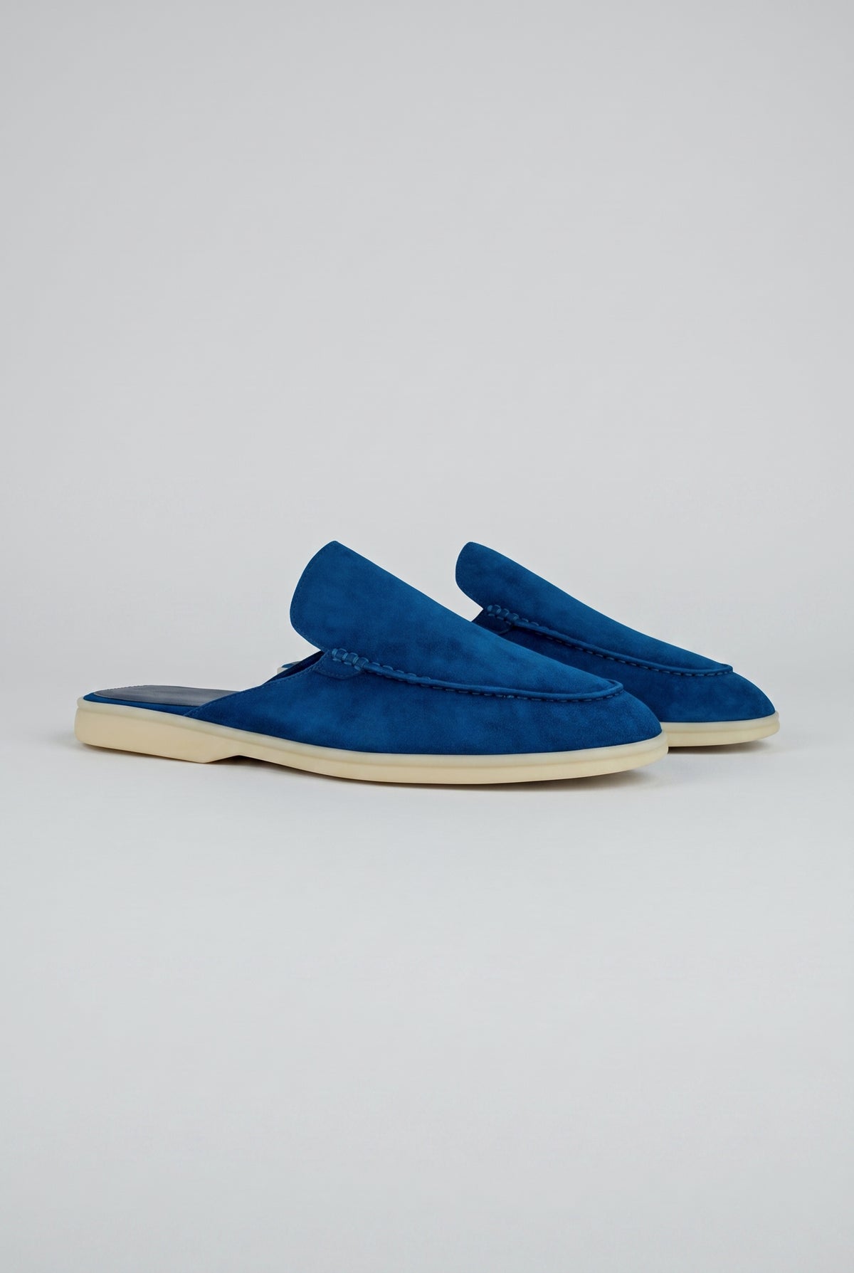 Mocassino Mule in camoscio blu marino
