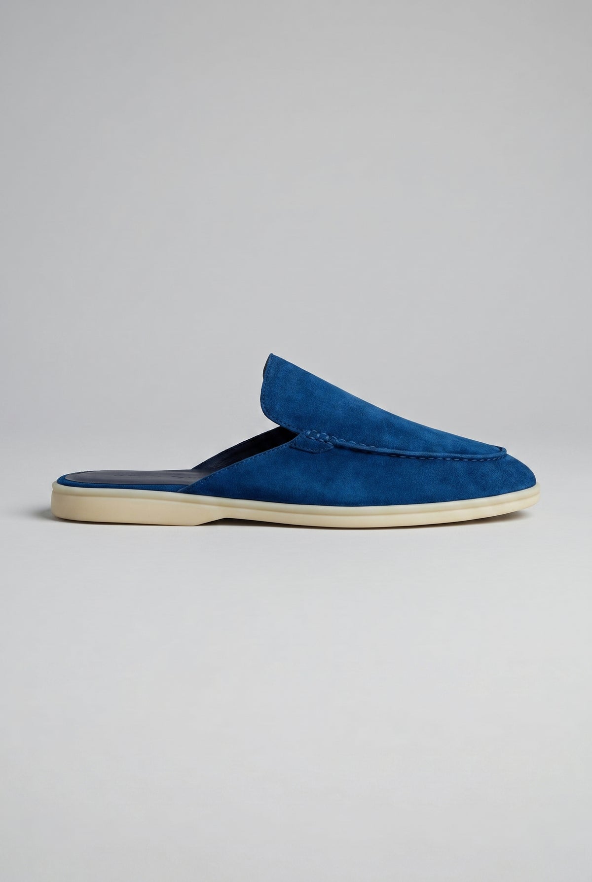 Mocassino Mule in camoscio blu marino