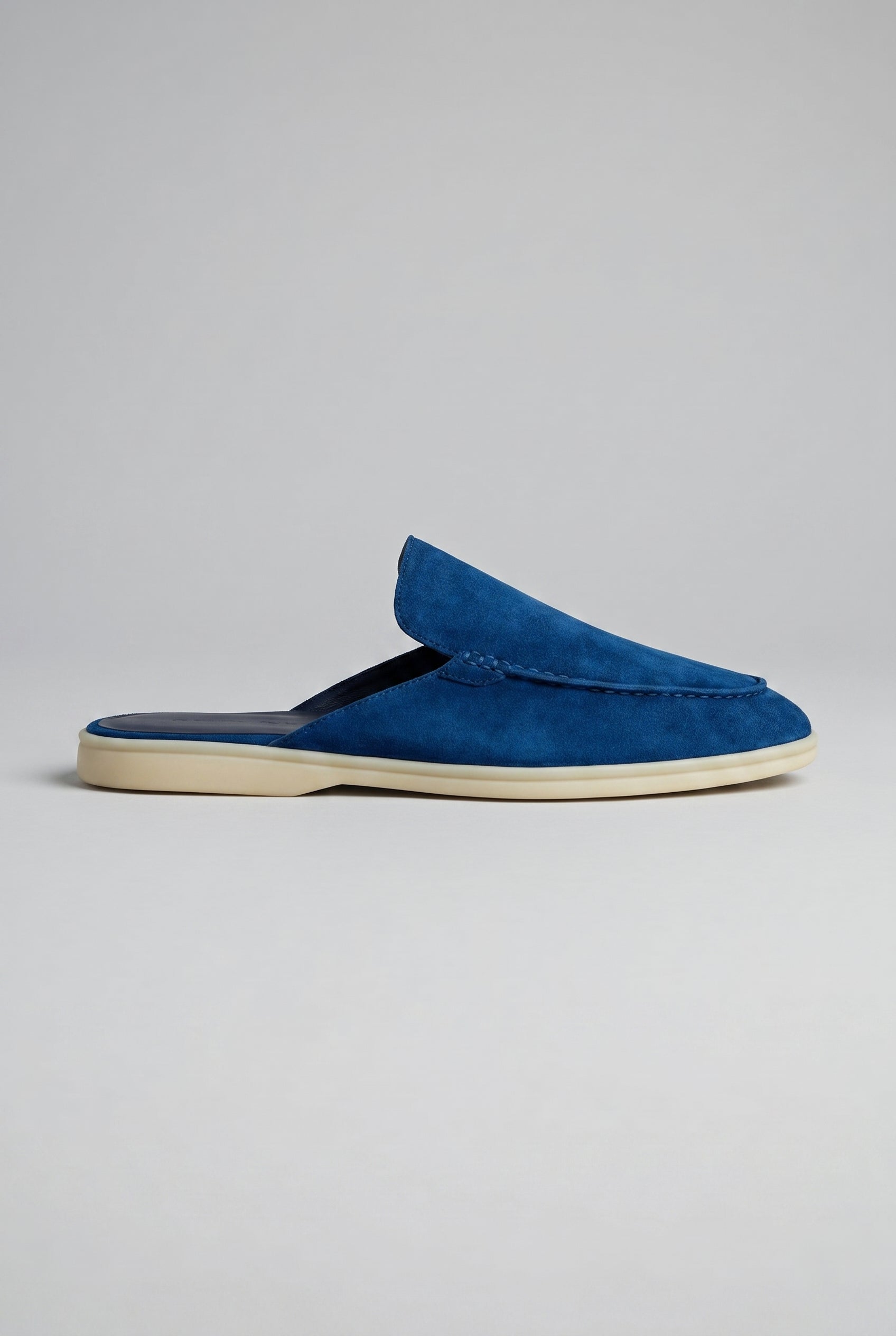 Mocassino Mule in camoscio blu marino