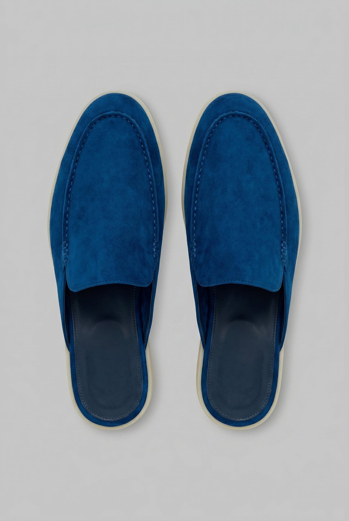 Mocassino Mule in camoscio blu marino