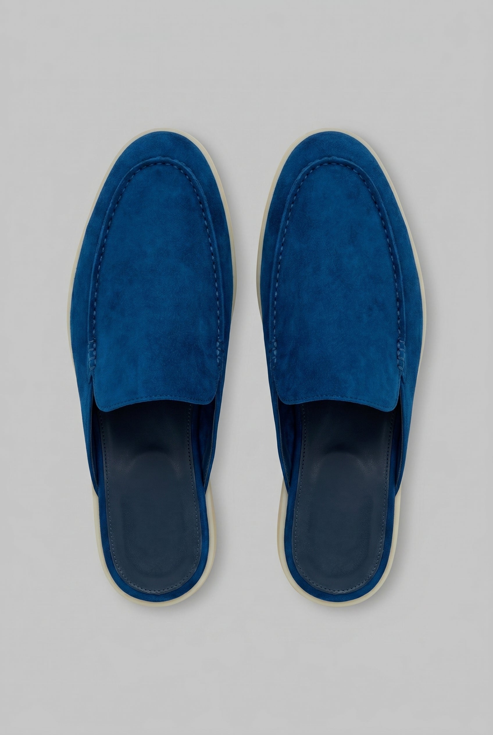 Mocassino Mule in camoscio blu marino