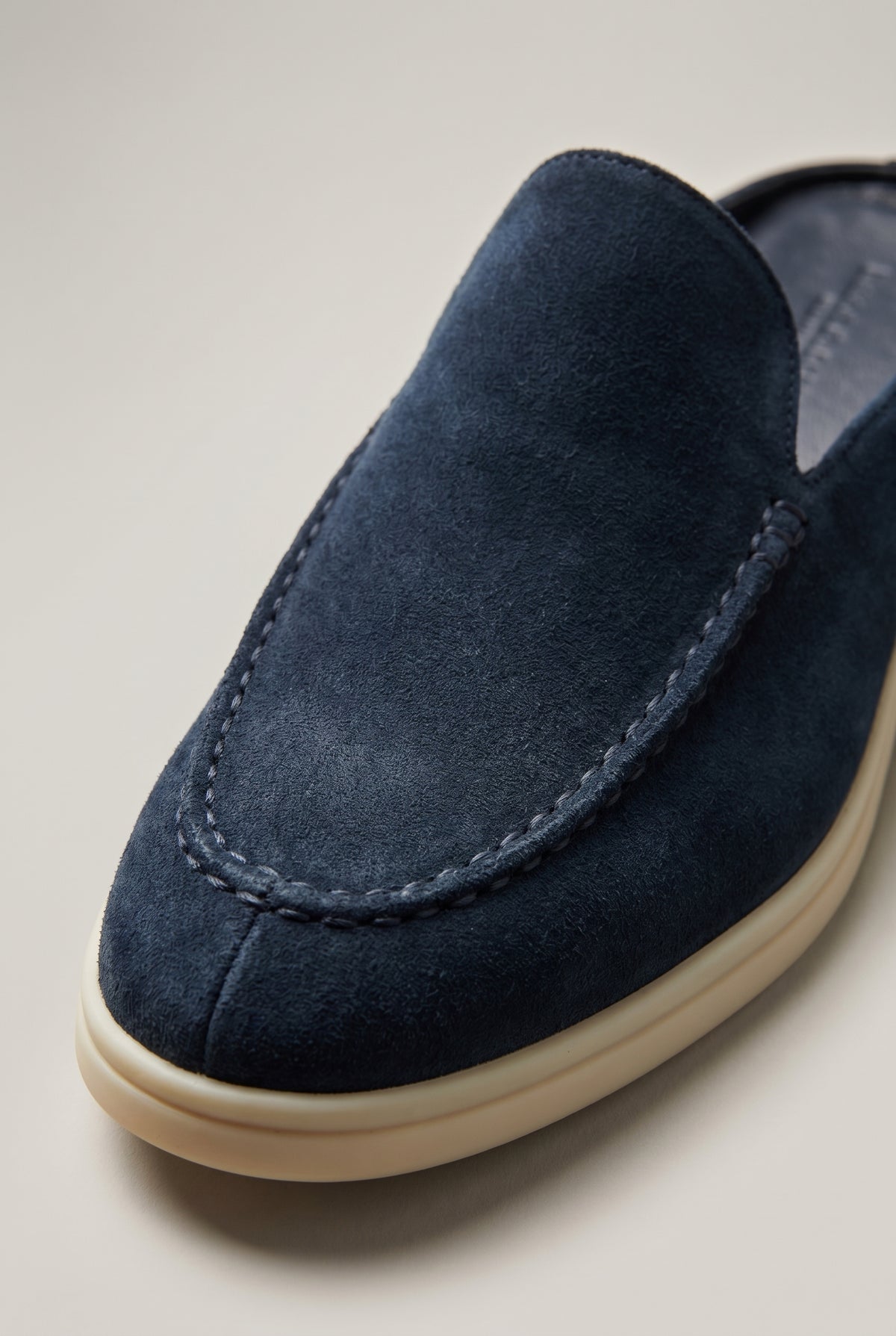 Mocassino Mule in camoscio blu marino