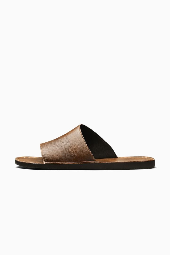 Herresandaler i Brun Læder - Minimalistisk Slide Design