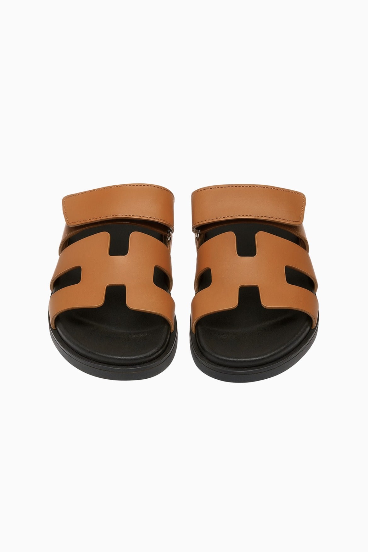 Herresandaler i Brun Læder - H-Cut Slip-On Design