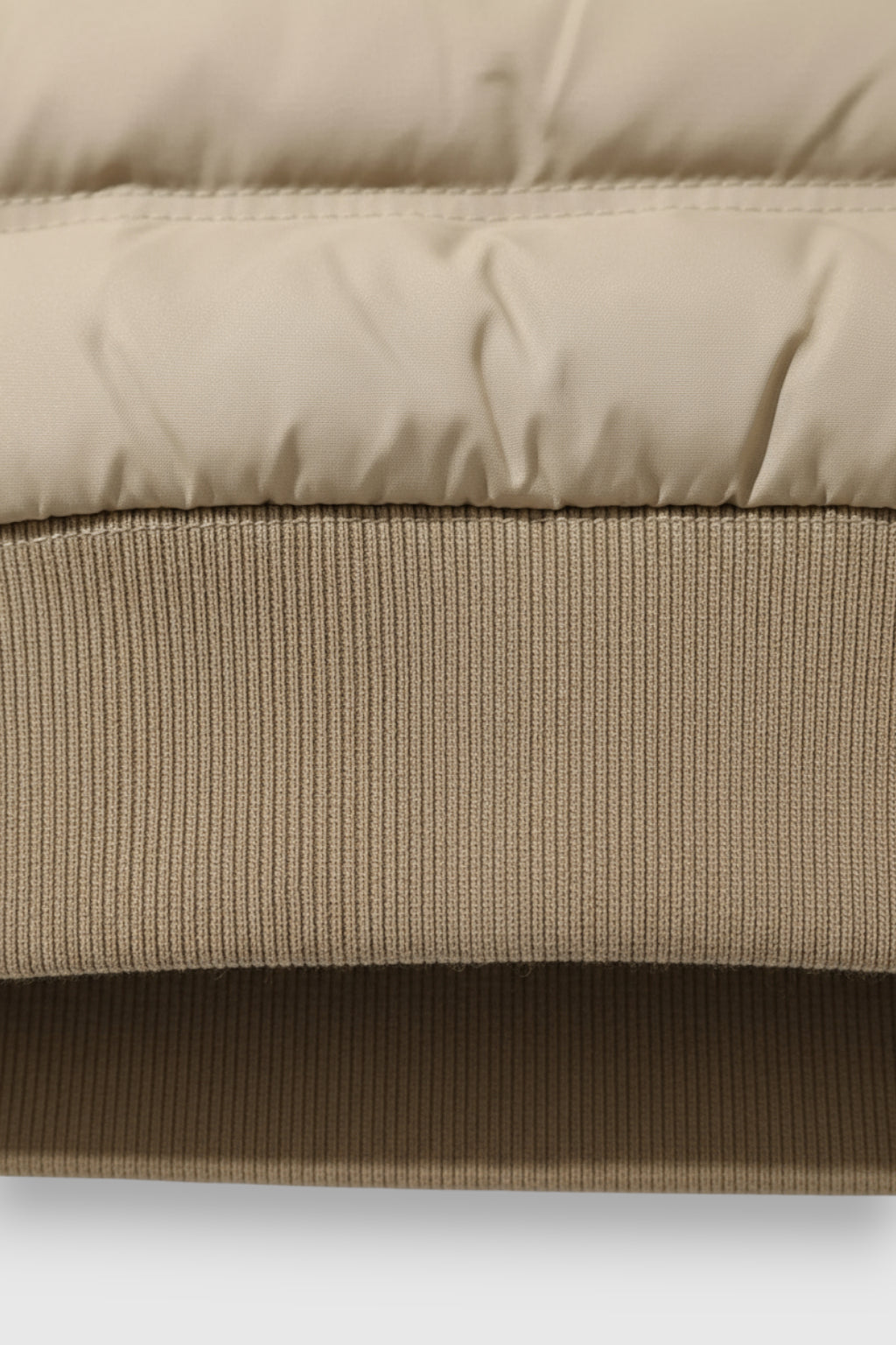 Løs pasform hættejakke med dun – Khaki Beige