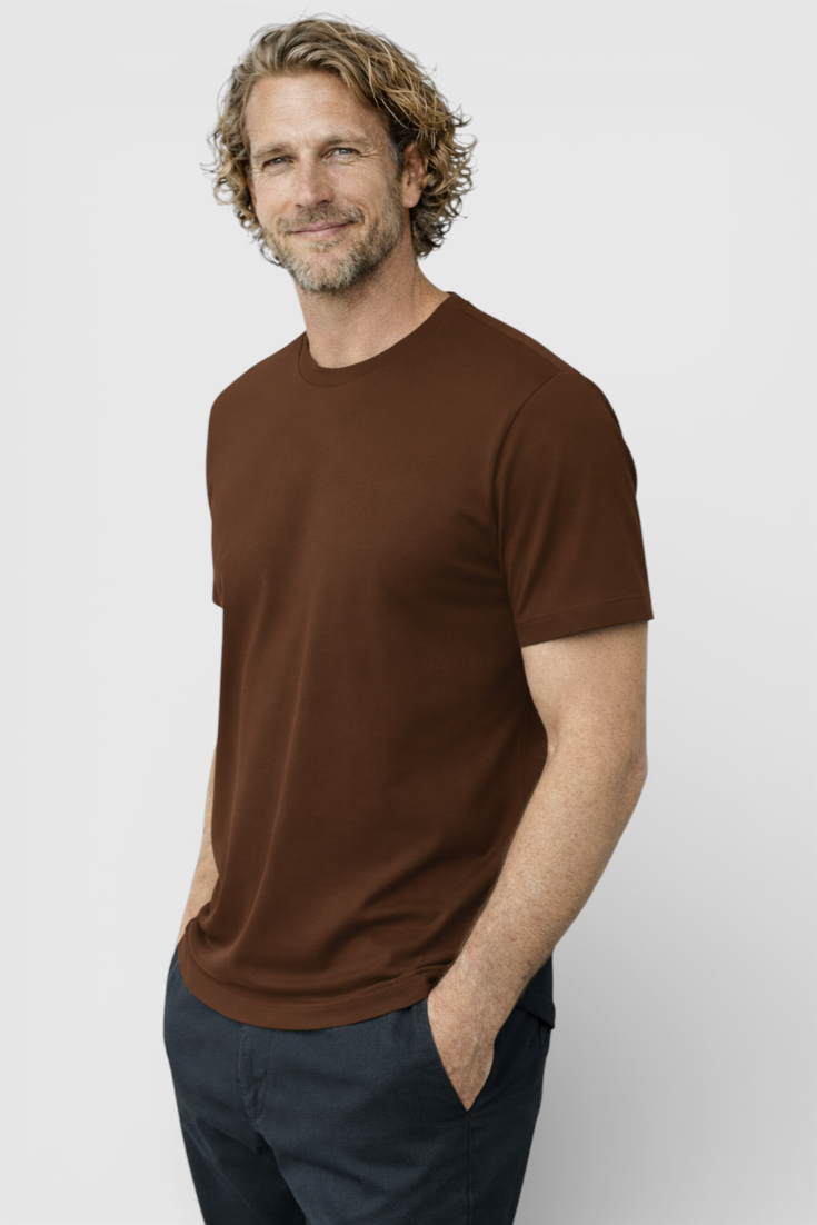 Herre Slim-Fit T-Shirt i Høj Kvalitet Bomuld