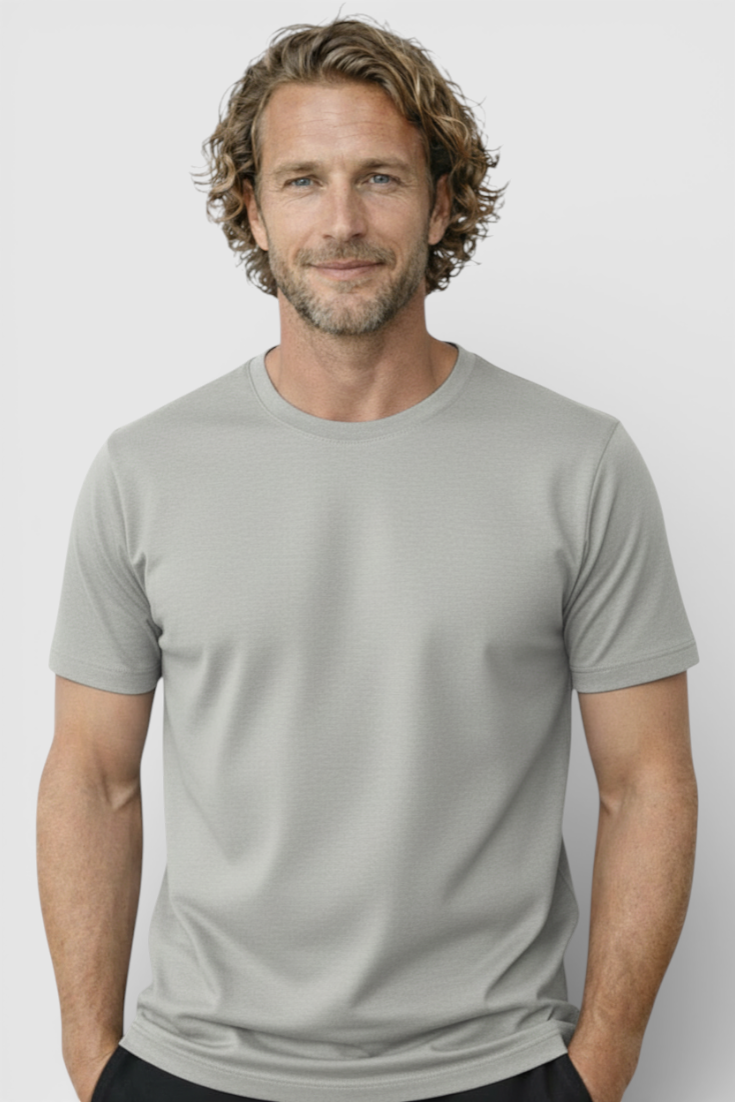 Herre Slim-Fit T-shirt i Grå