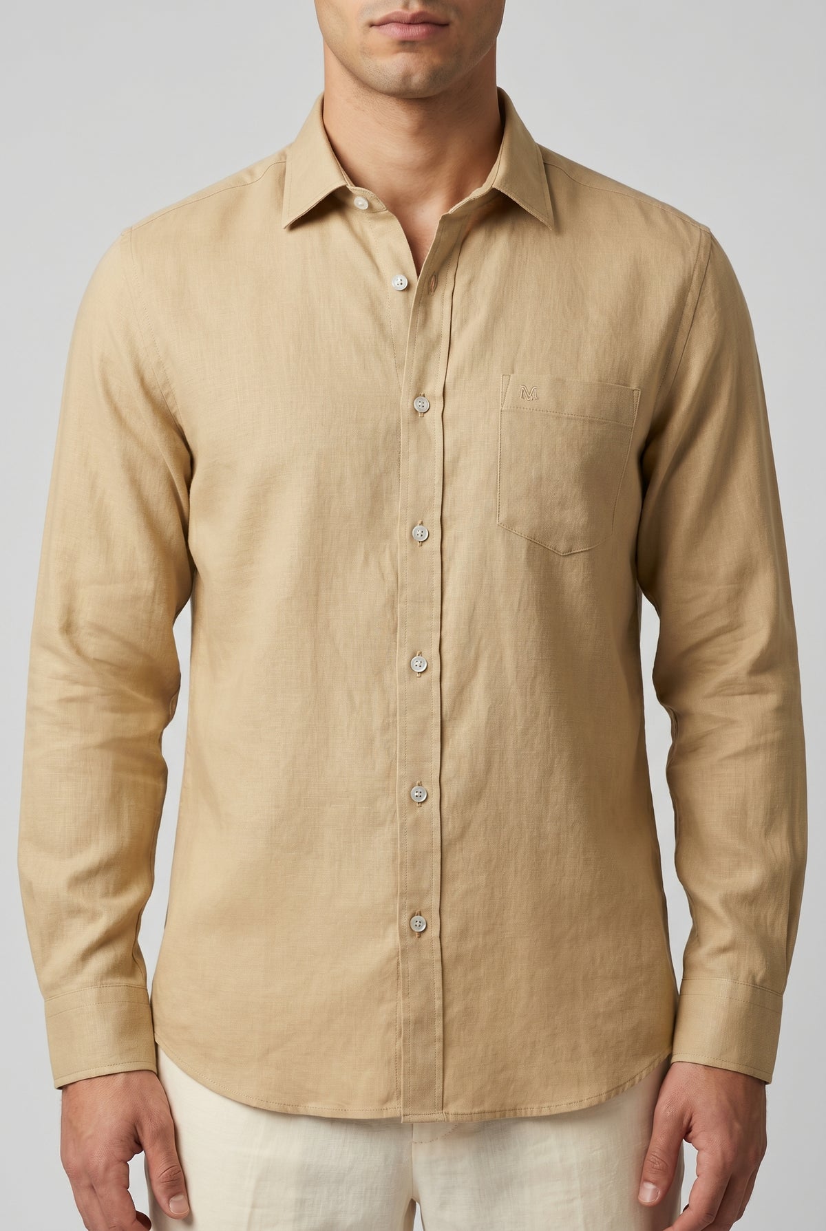 Sand linnen skjorte hero - garment dominant torso