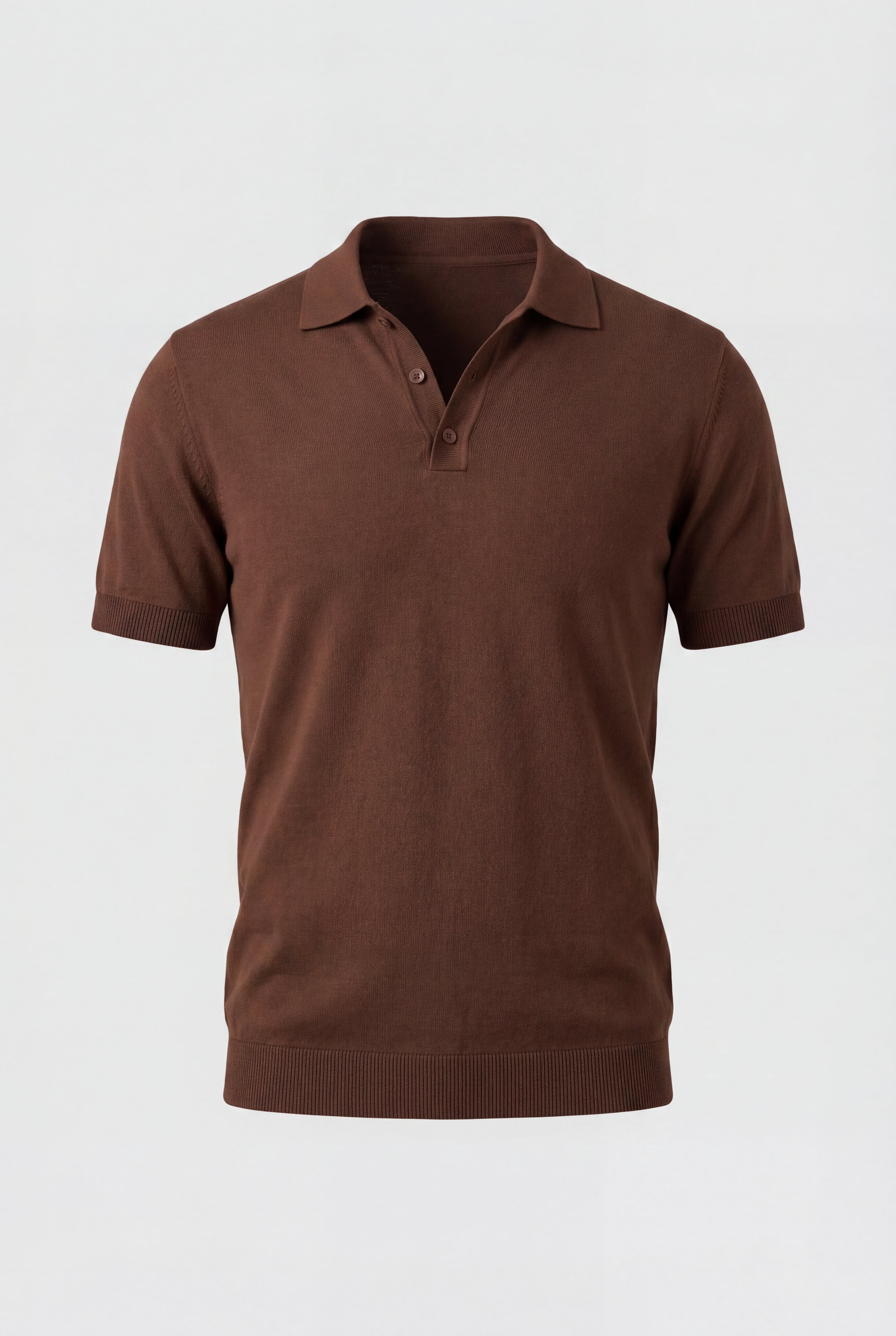 Ensemble d'été complet pour hommes - Polo en maille, short en lin et mocassins en daim - Chocolat brun & crème blanche