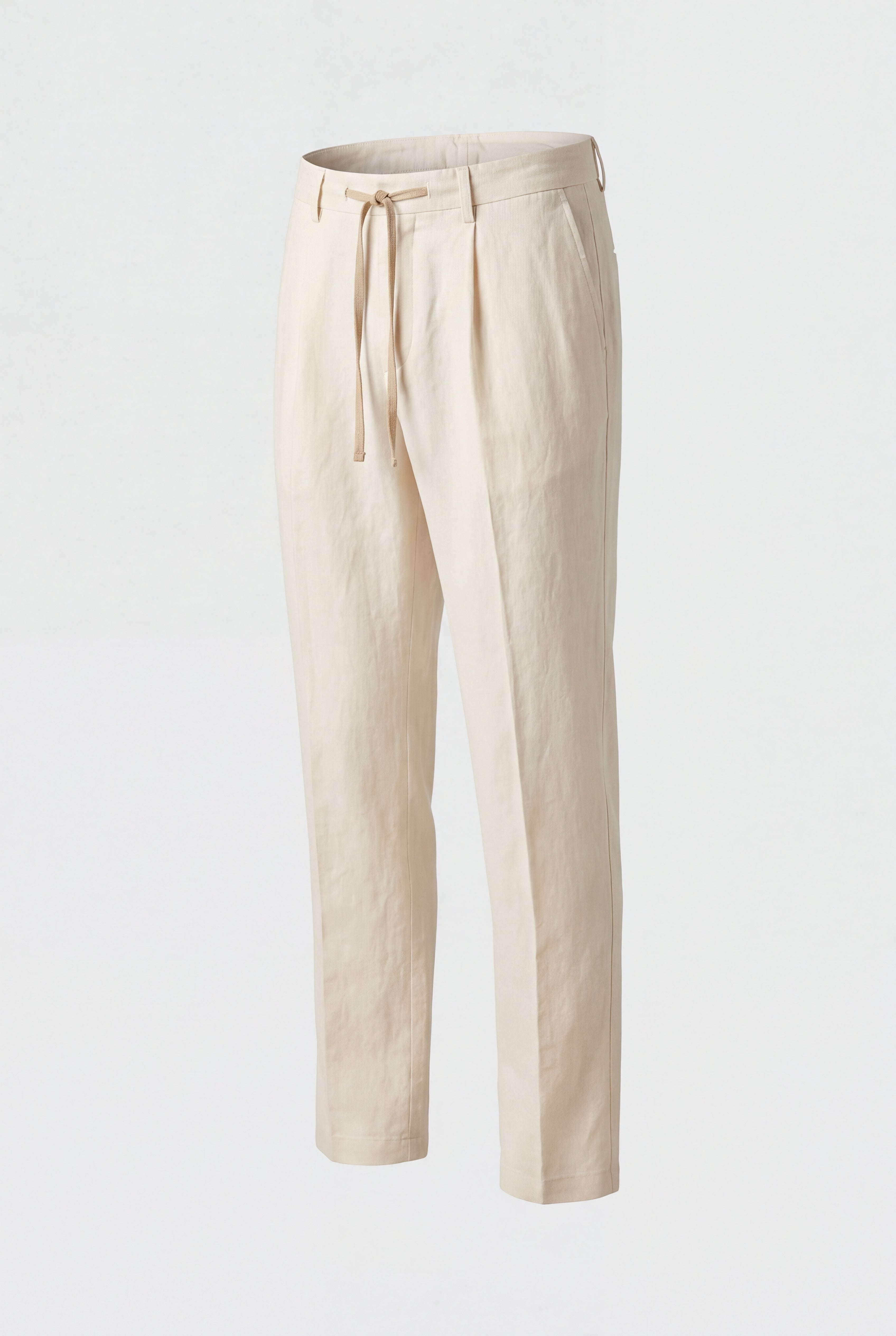 Ensemble d'été complet pour hommes - Polo en maille, pantalon en lin et mocassins en daim - Bleu clair et crème