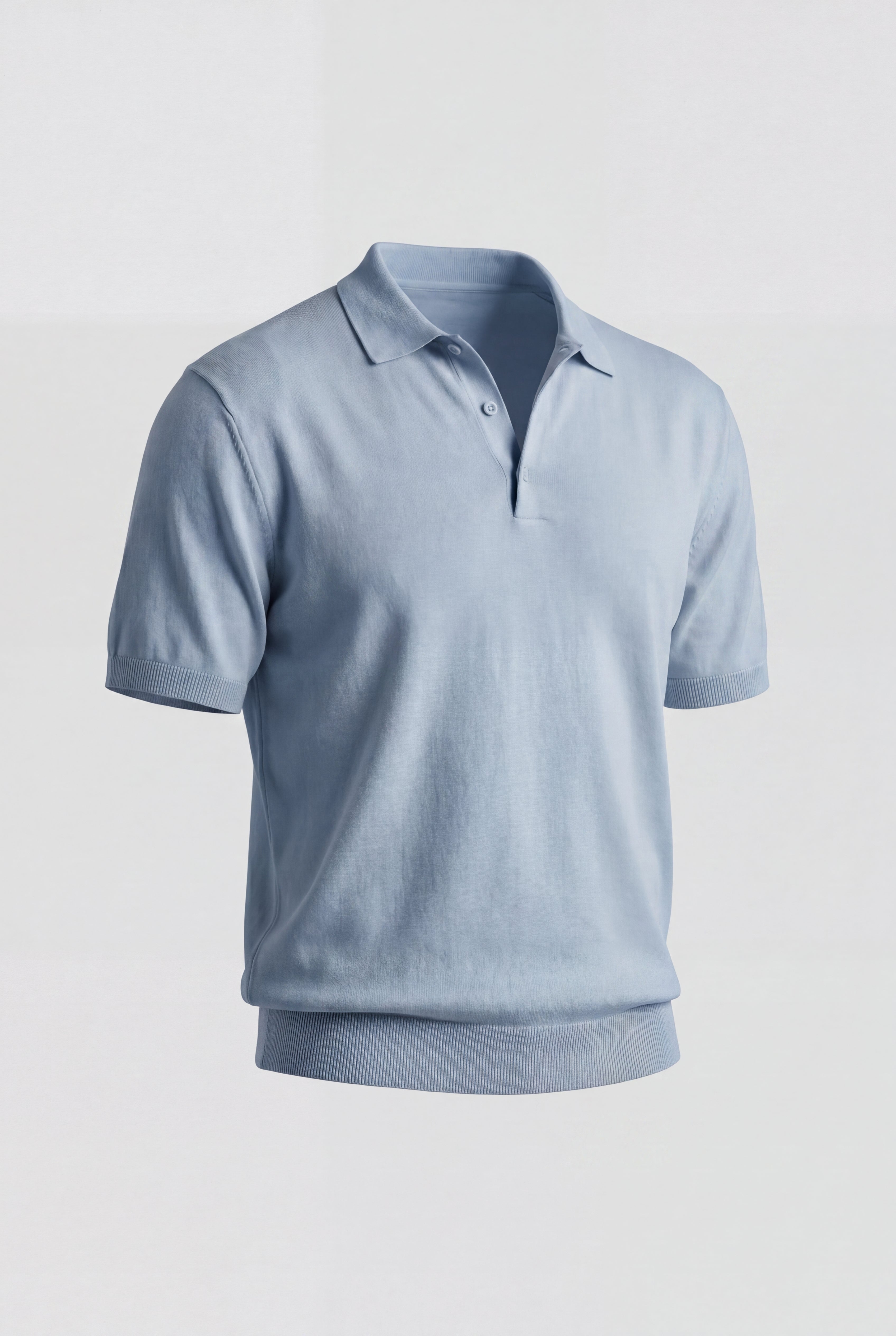 Ensemble d'été complet pour hommes - Polo en maille, pantalon en lin et mocassins en daim - Bleu clair et crème