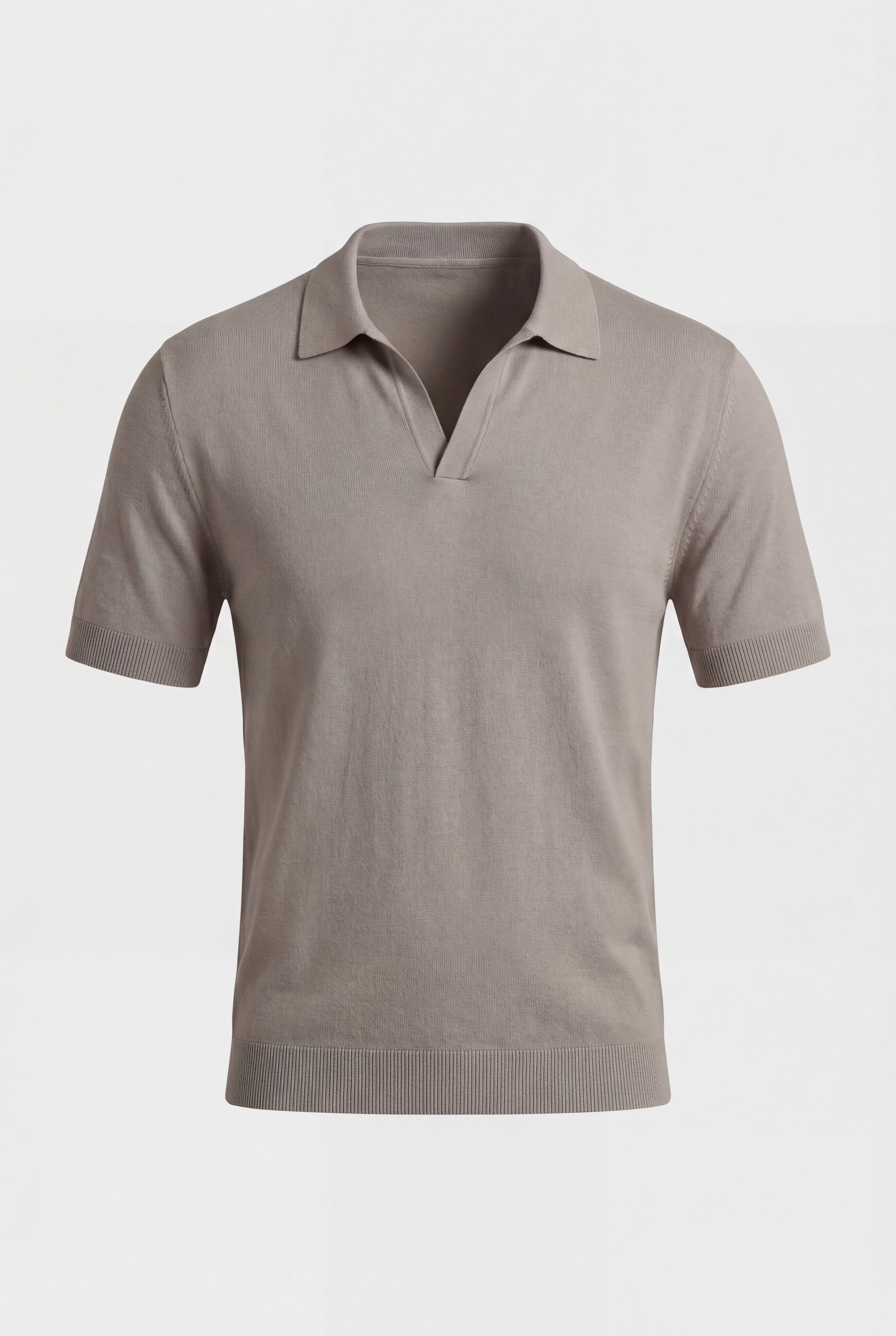 Ensemble d'été complet pour hommes - Polo en maille, pantalon en lin & mocassins en daim - Gris pierre & crème blanche