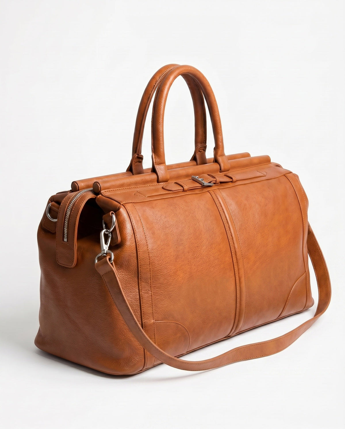 Vintage Leder-Arztkoffer für Herren – Tan Cognac Weekendreisetasche