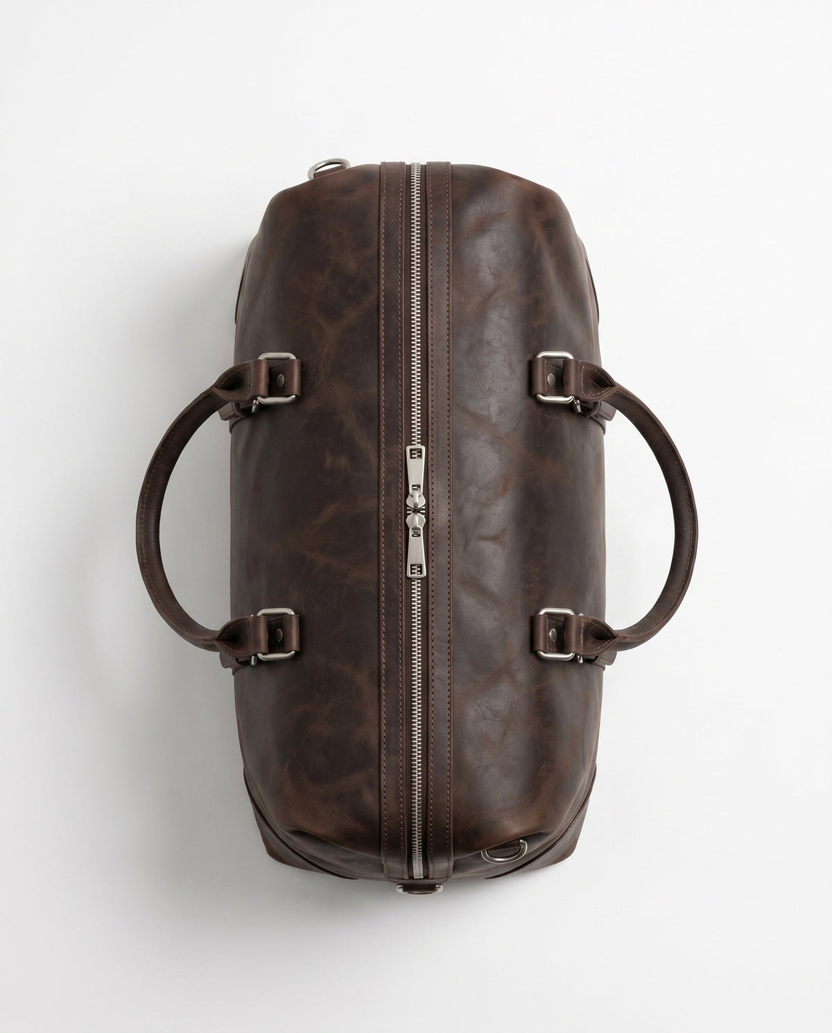 Crazy-Horse Leather Duffel Bag for Men - Dark Coffee Full-Grain Premium Travel Bag