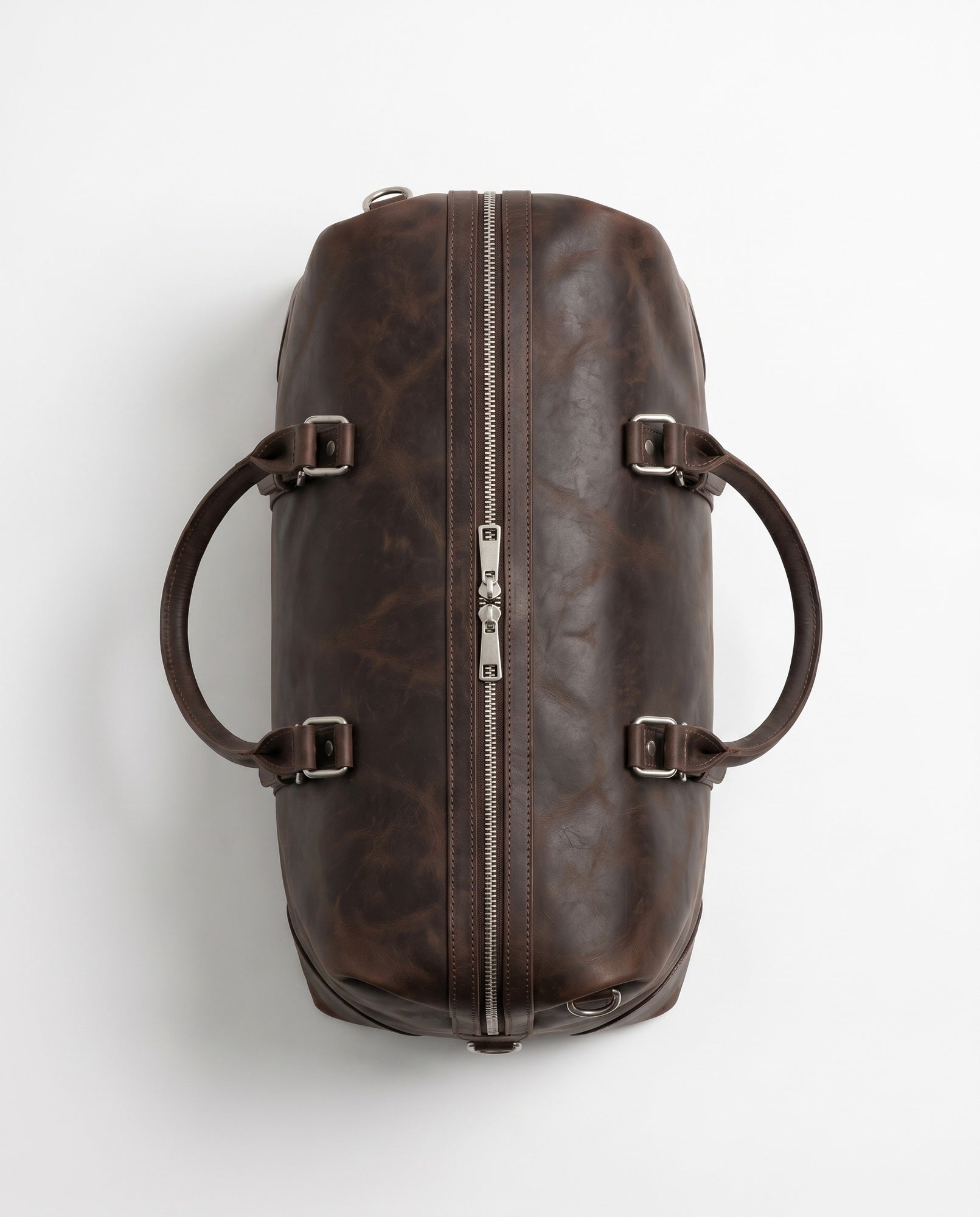 Crazy-Horse Leather Duffel Bag for Men - Dark Coffee Full-Grain Premium Travel Bag