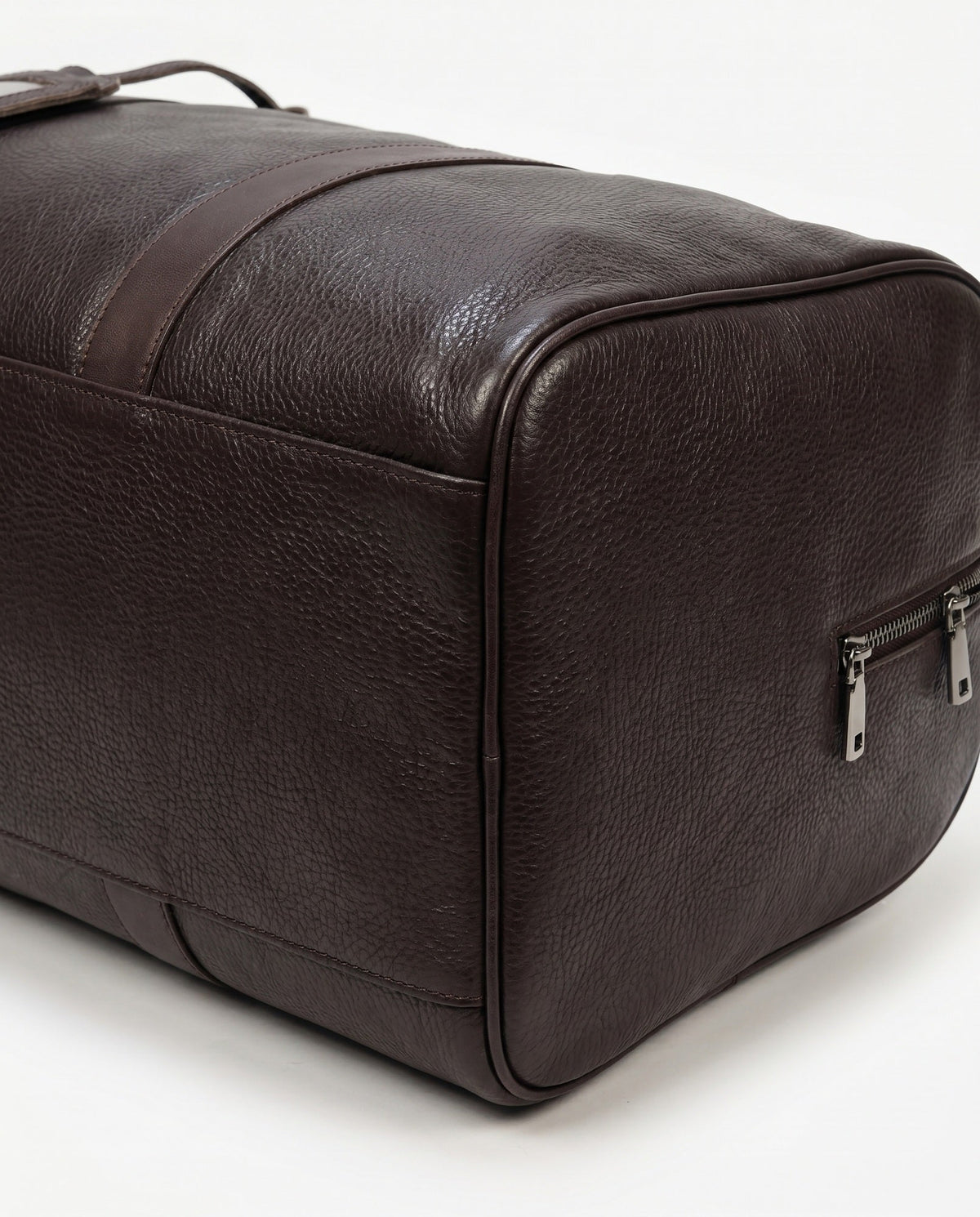 Pebble Leather Duffel Bag for Men - Espresso with Shoulder Strap