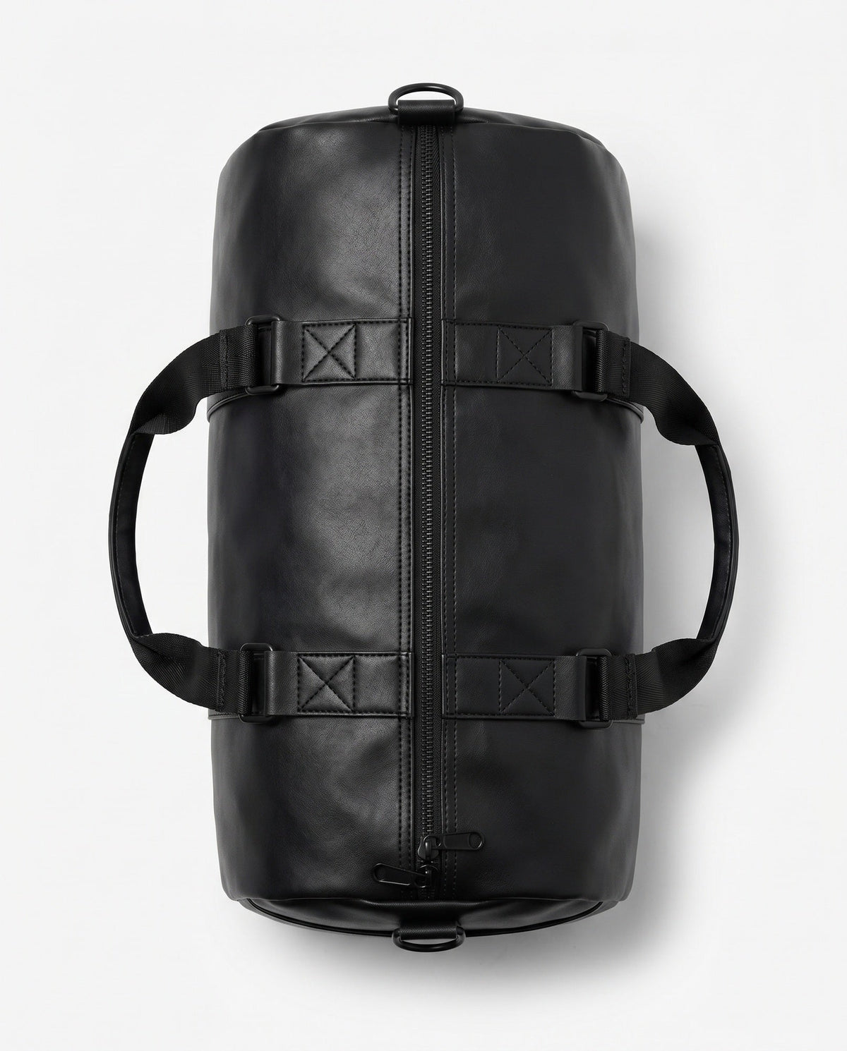 Sac de sport en cuir pour hommes - Sac de sport cylindrique noir