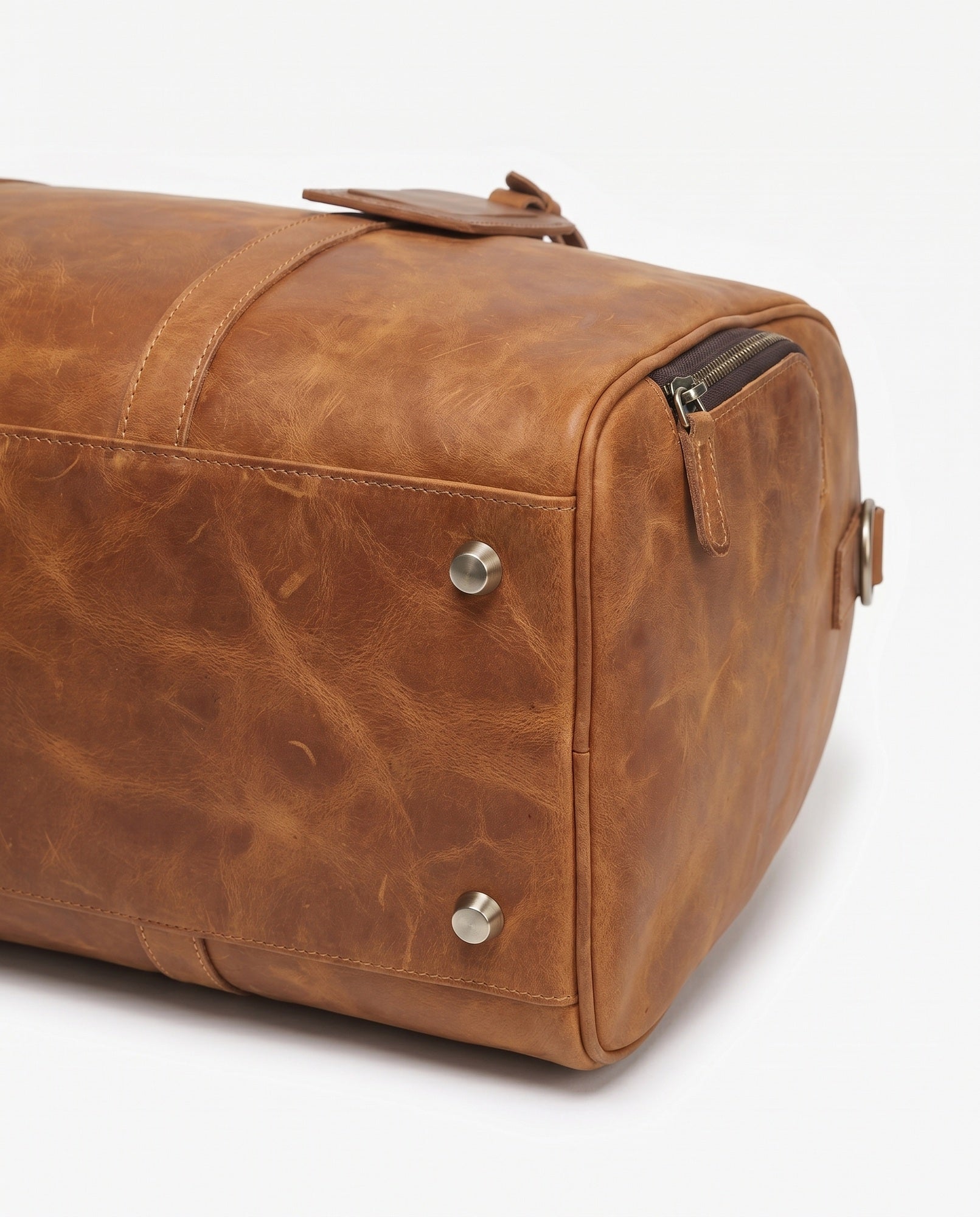 Crazy-Horse Læder Duffeltaske til Mænd - Cognac Fuldnarvet Rejsetaske - - Taske - Valmont Wear