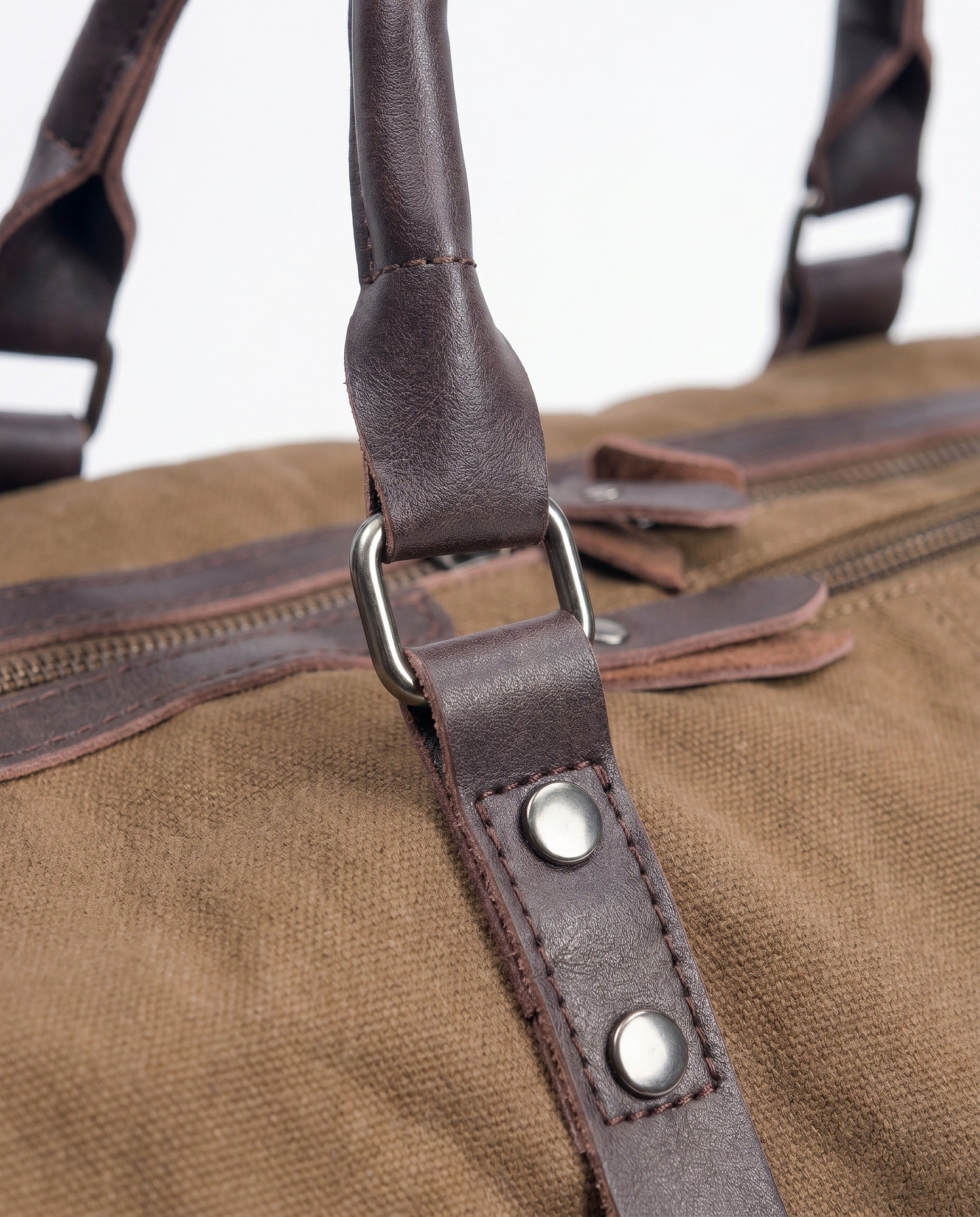 Vintage Rejsetaske til Mænd - Camel Canvas med Fuldnarvet Læder - - Taske - Valmont Wear