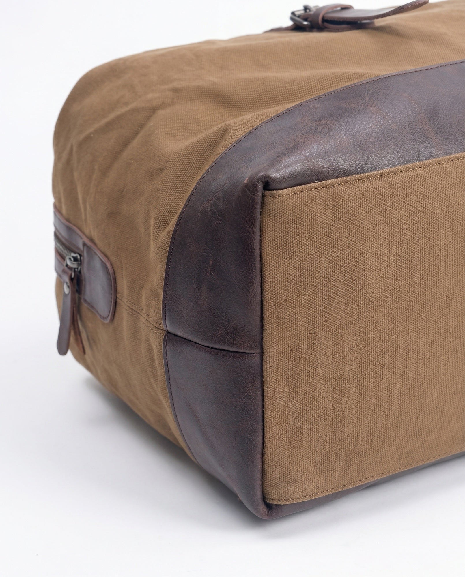 Vintage Rejsetaske til Mænd - Camel Canvas med Fuldnarvet Læder - - Taske - Valmont Wear
