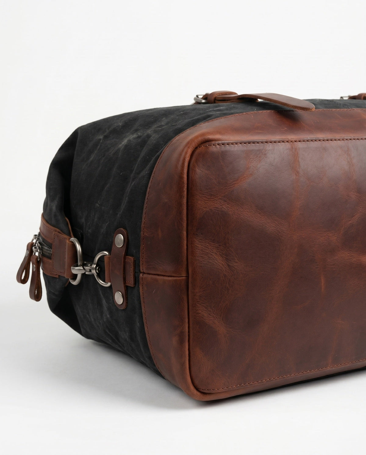 Vintage Weekendtaske i Sort - Canvas med Fuldnarvet Læder til Mænd - - Taske - Valmont Wear