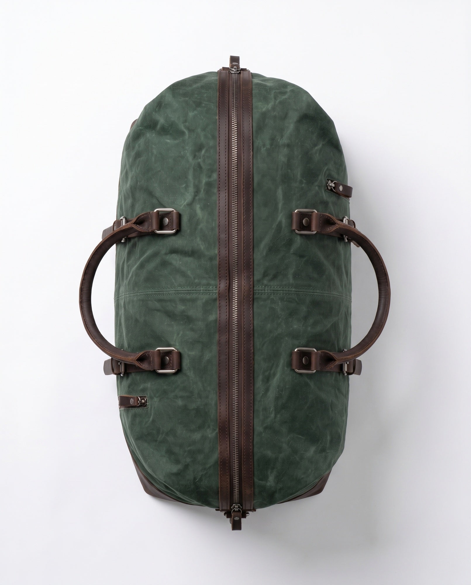 Vokset Canvas Weekendtaske til Mænd - Skovgrøn med Fuldnarvet Læder - - Taske - Valmont Wear